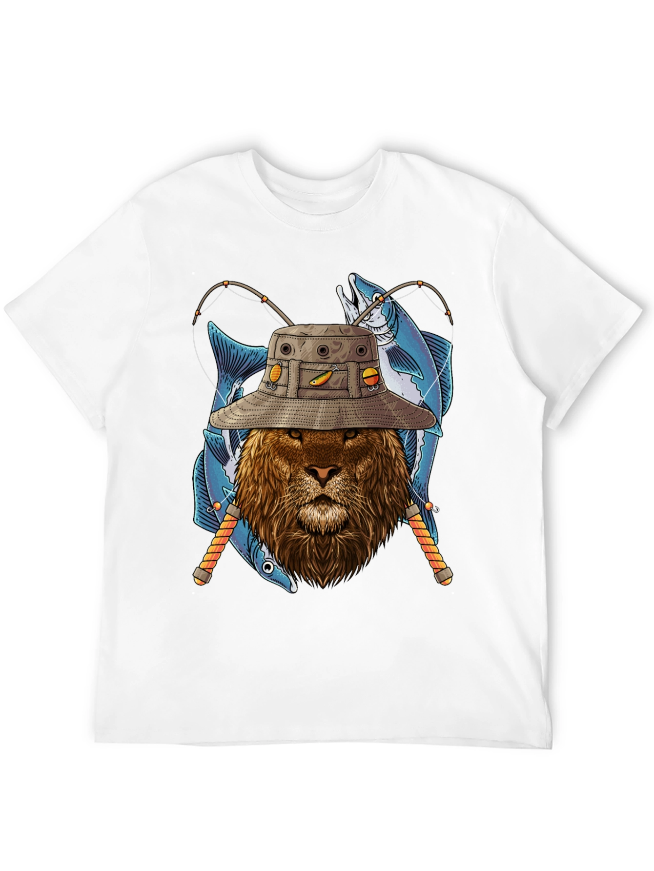 Fishing Lion Graphic Tee