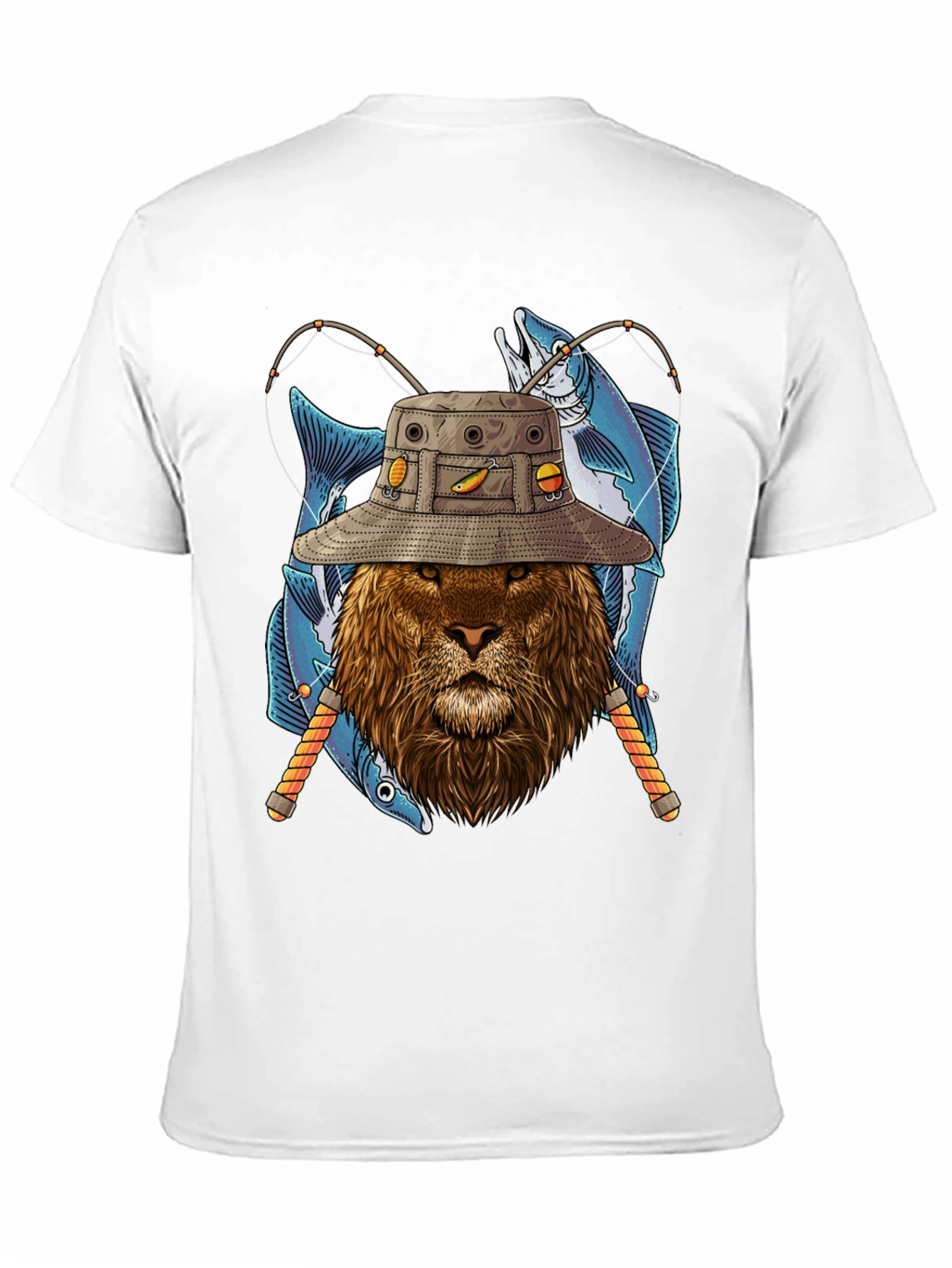 Fishing Lion Graphic Tee