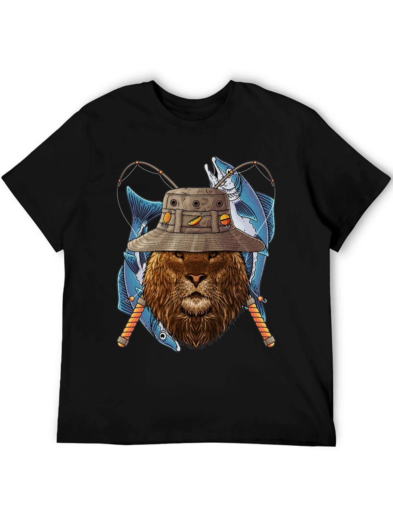 Fishing Lion Graphic Tee