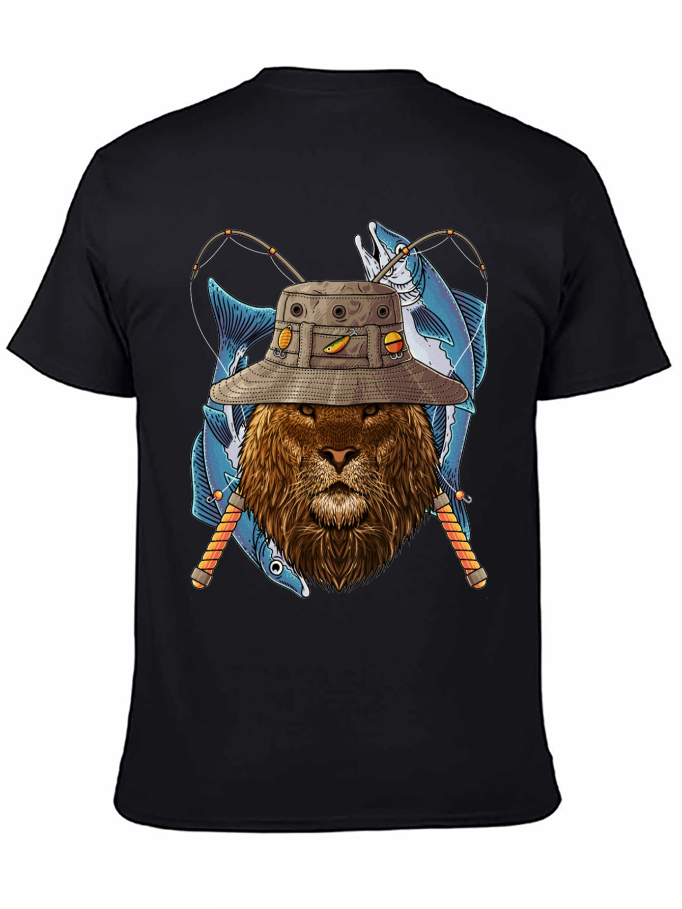Fishing Lion Graphic Tee