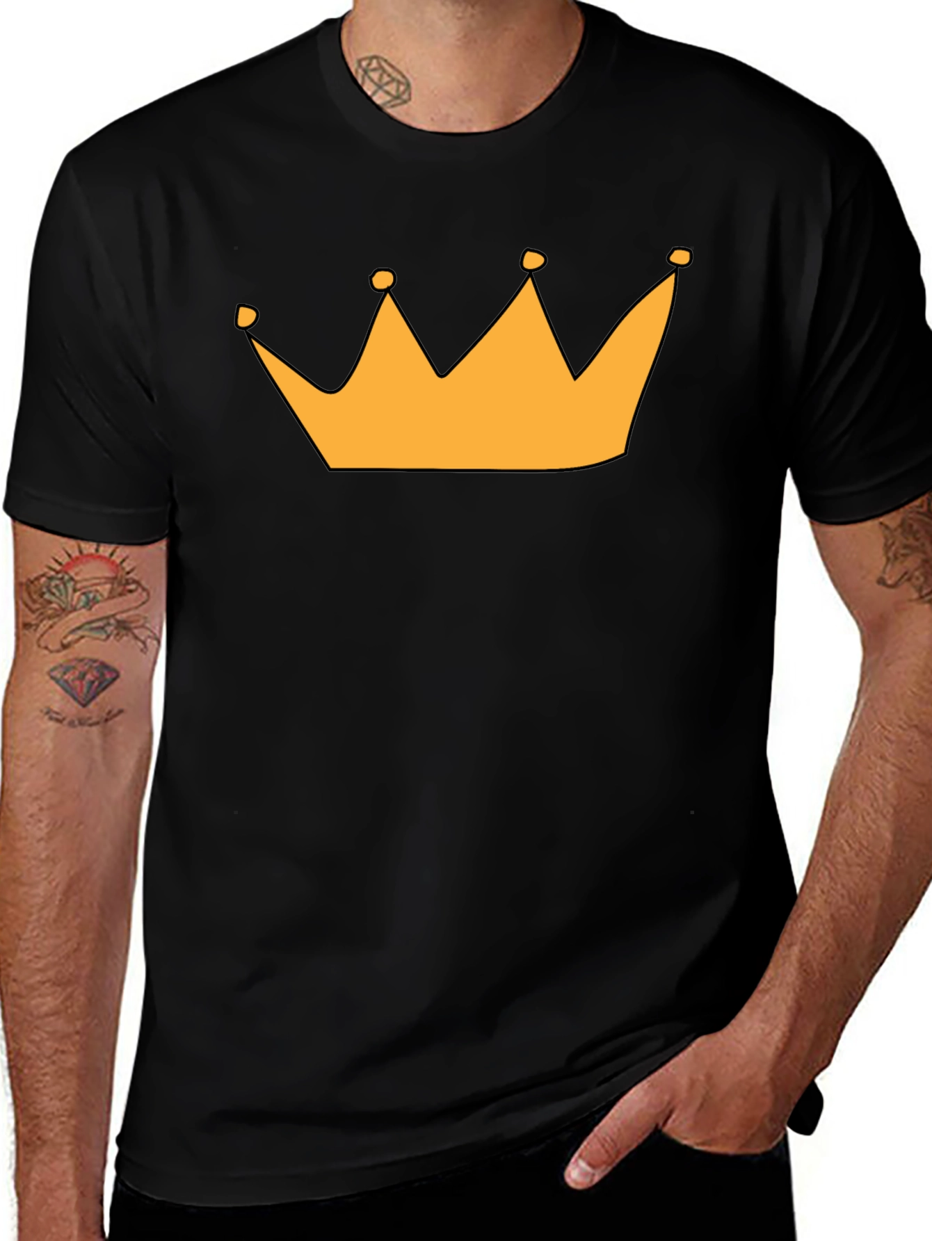Crown Graphic Tee - Black Short Sleeve