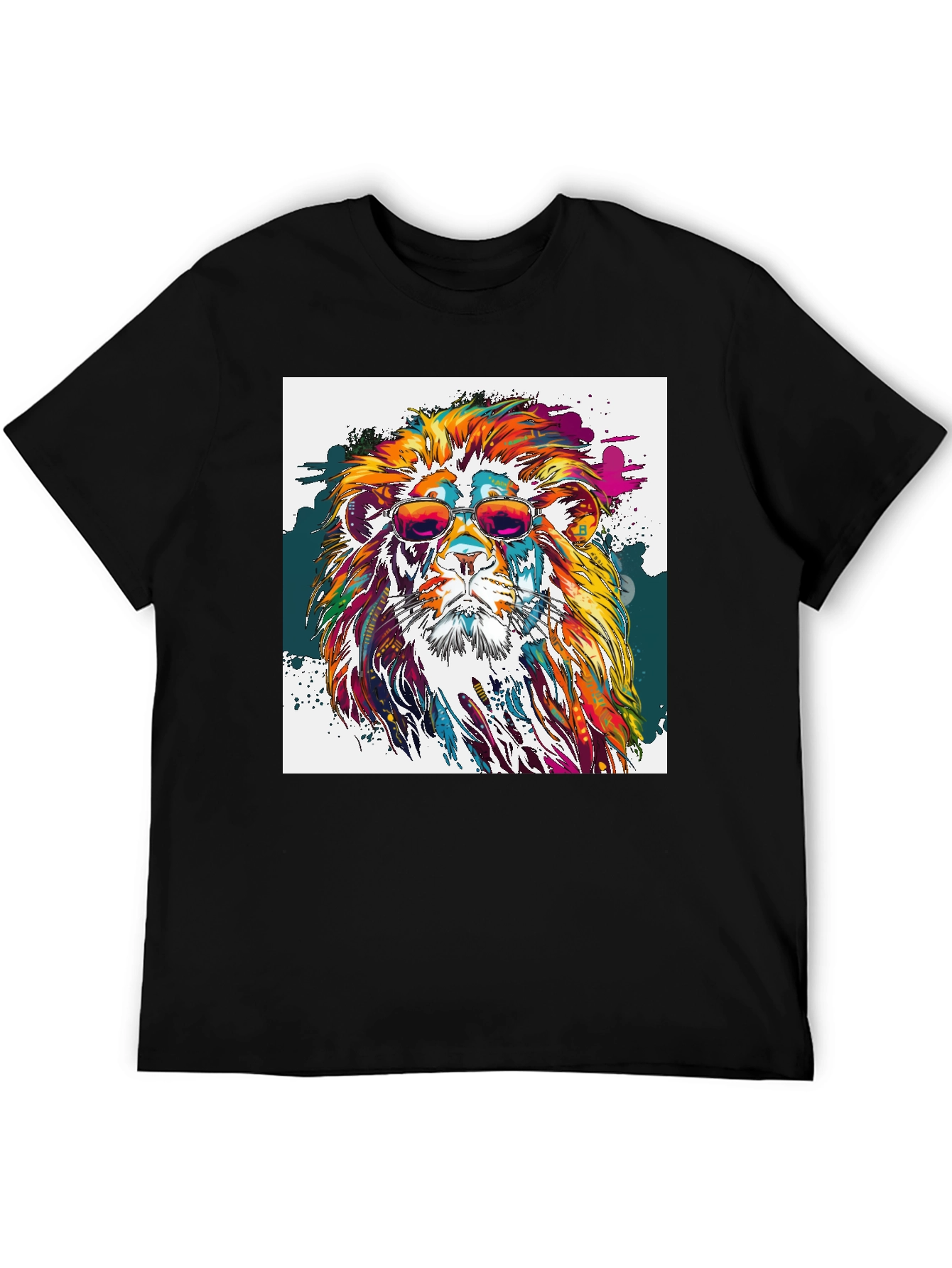 Cool Lion Graphic Tee - Mens Black T-Shirt