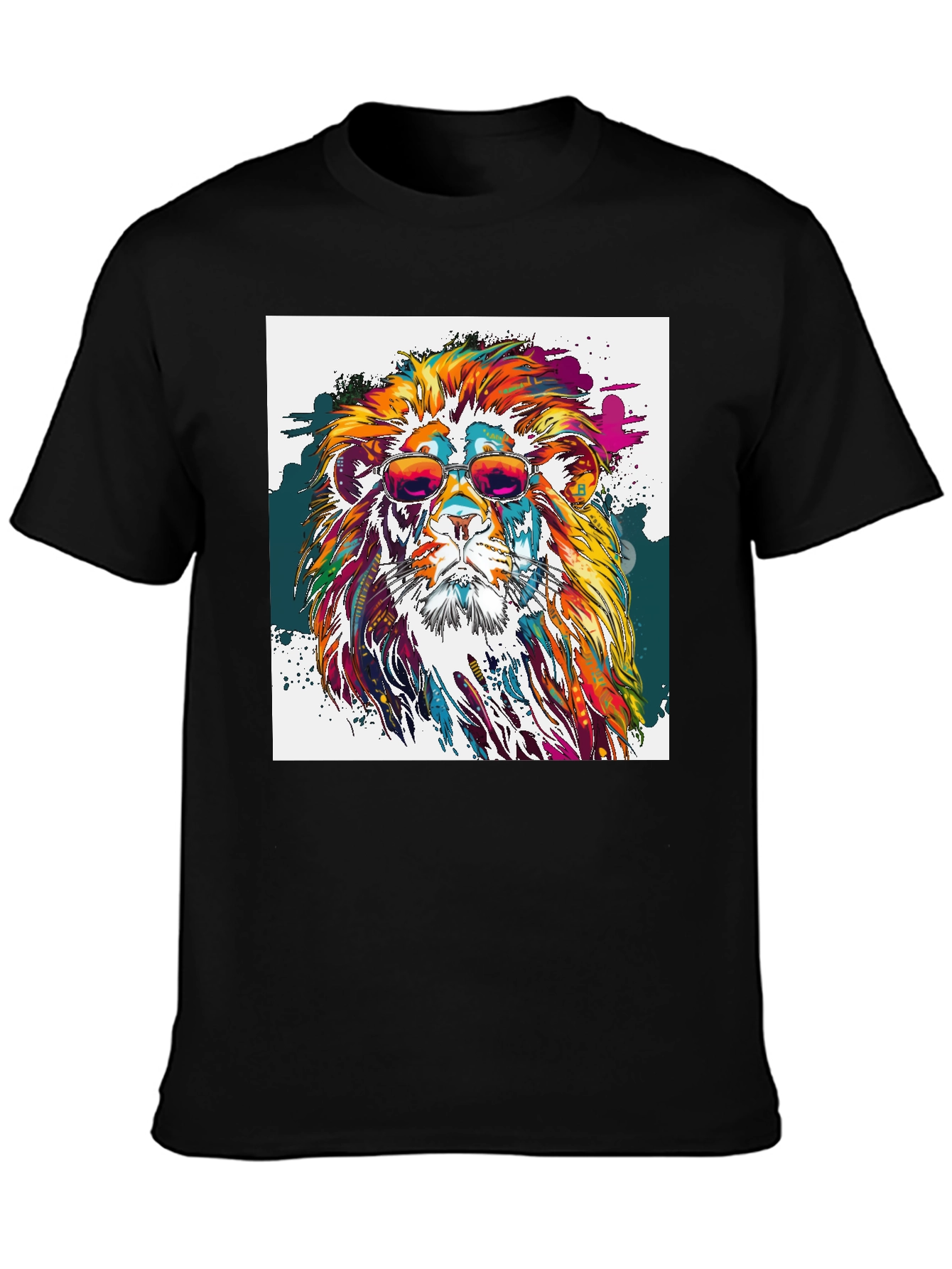 Cool Lion Graphic Tee - Mens Black T-Shirt