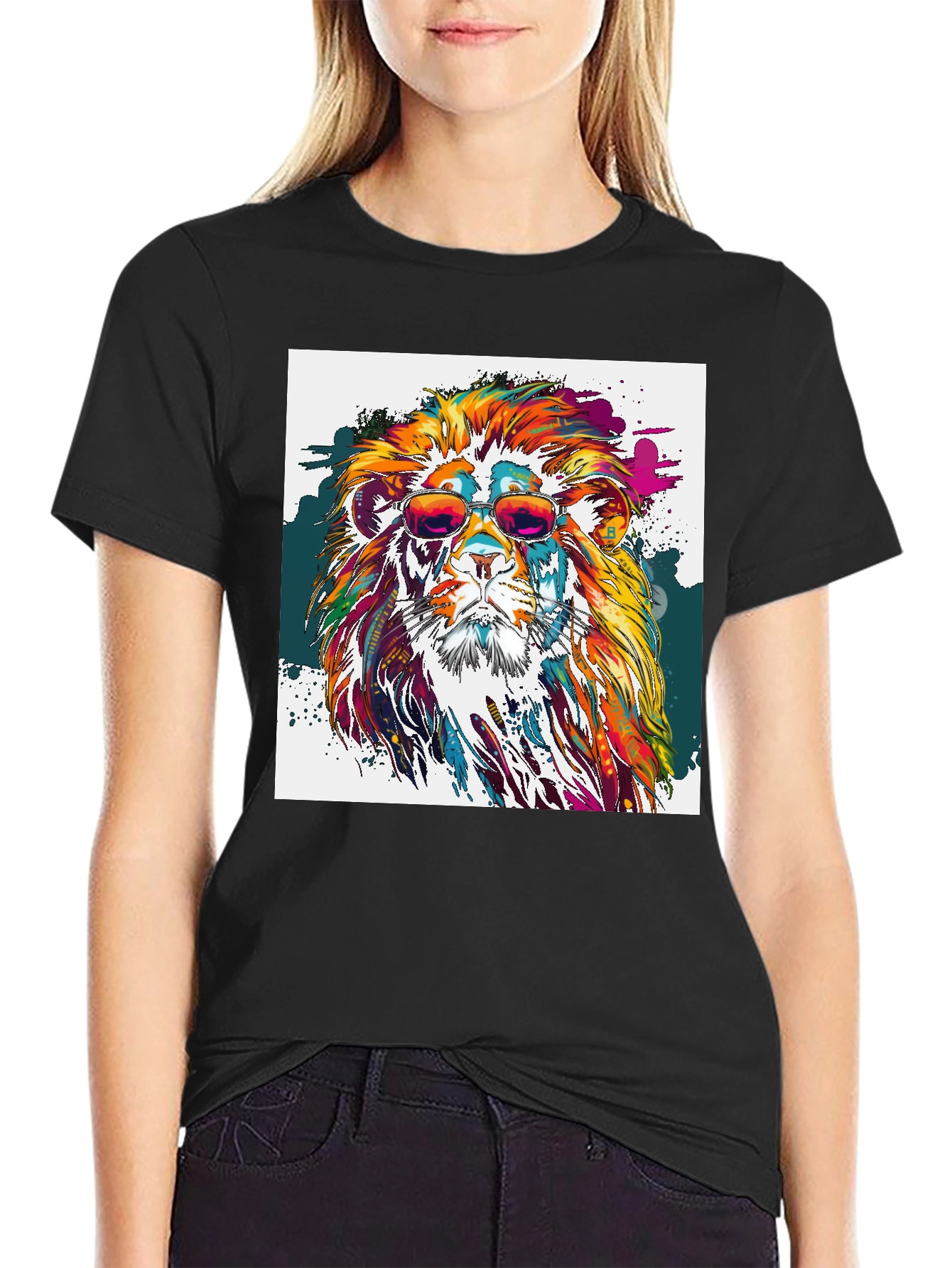 Cool Lion Graphic Tee - Mens Black T-Shirt
