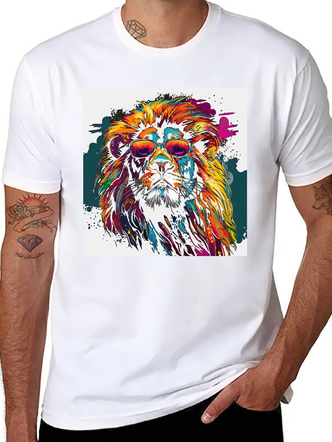 Cool Lion Graphic Tee - Mens Black T-Shirt