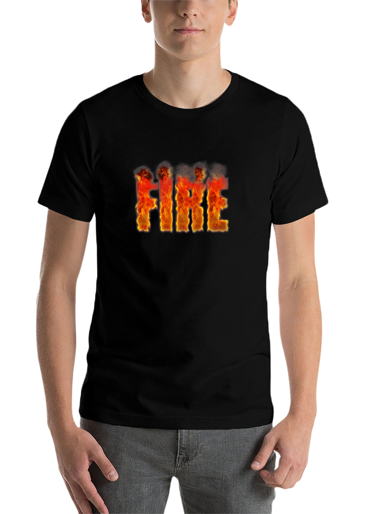 Flaming FIRE Graphic Black T-Shirt