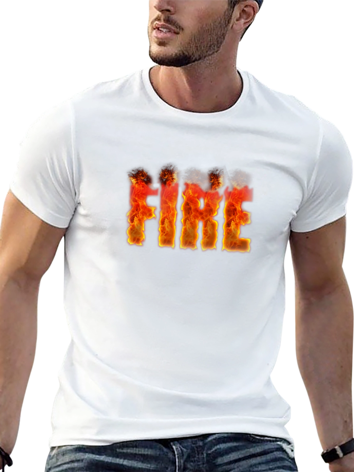 Flaming FIRE Graphic Black T-Shirt