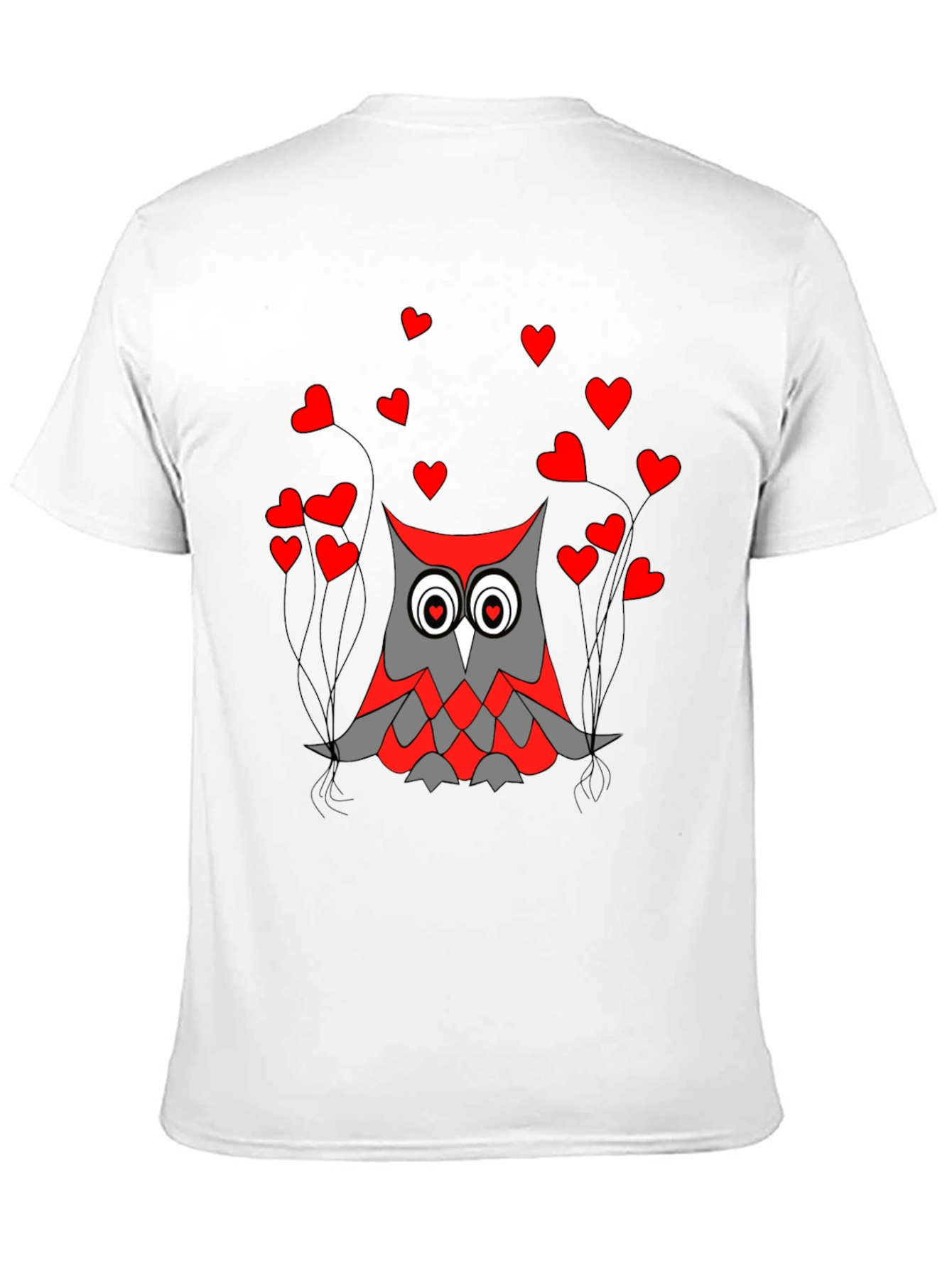 Owl Love Graphic Tee - Black Crew Neck T-Shirt