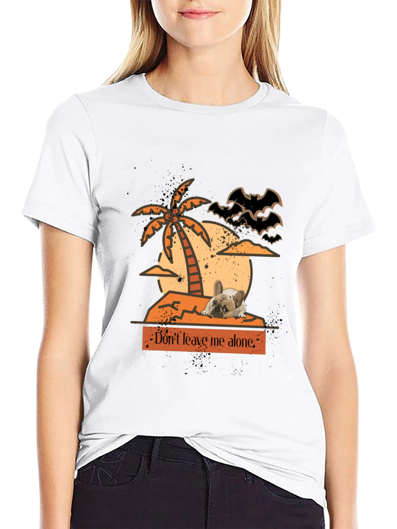 Dont Leave Me Alone Halloween Frenchie T-Shirt