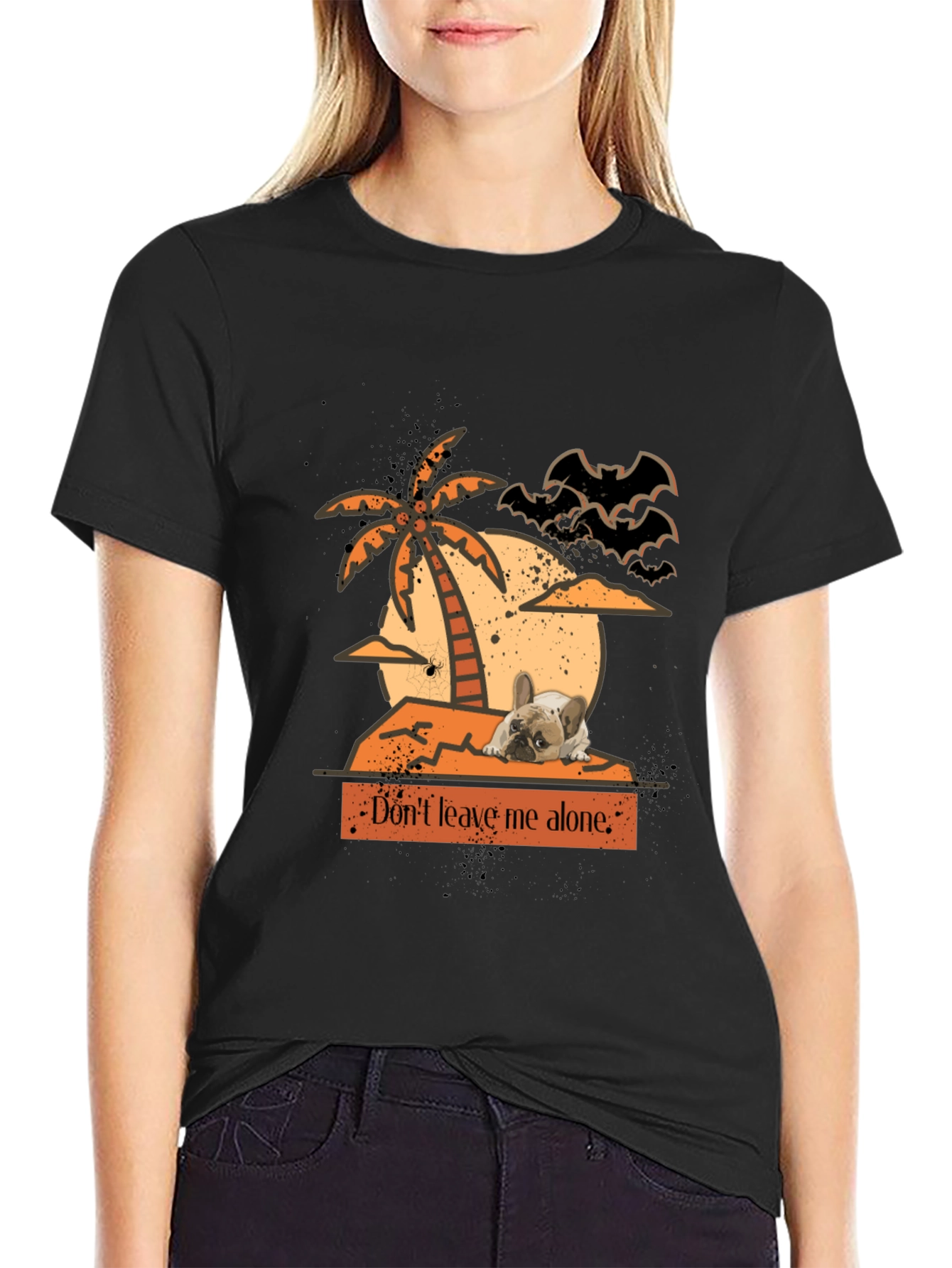 Dont Leave Me Alone Halloween Frenchie T-Shirt