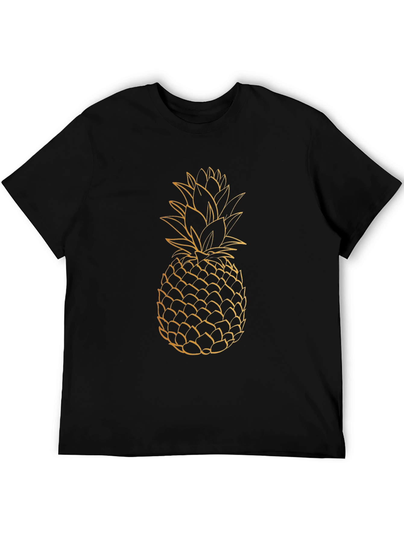 Pineapple Graphic Tee - Black Casual T-Shirt