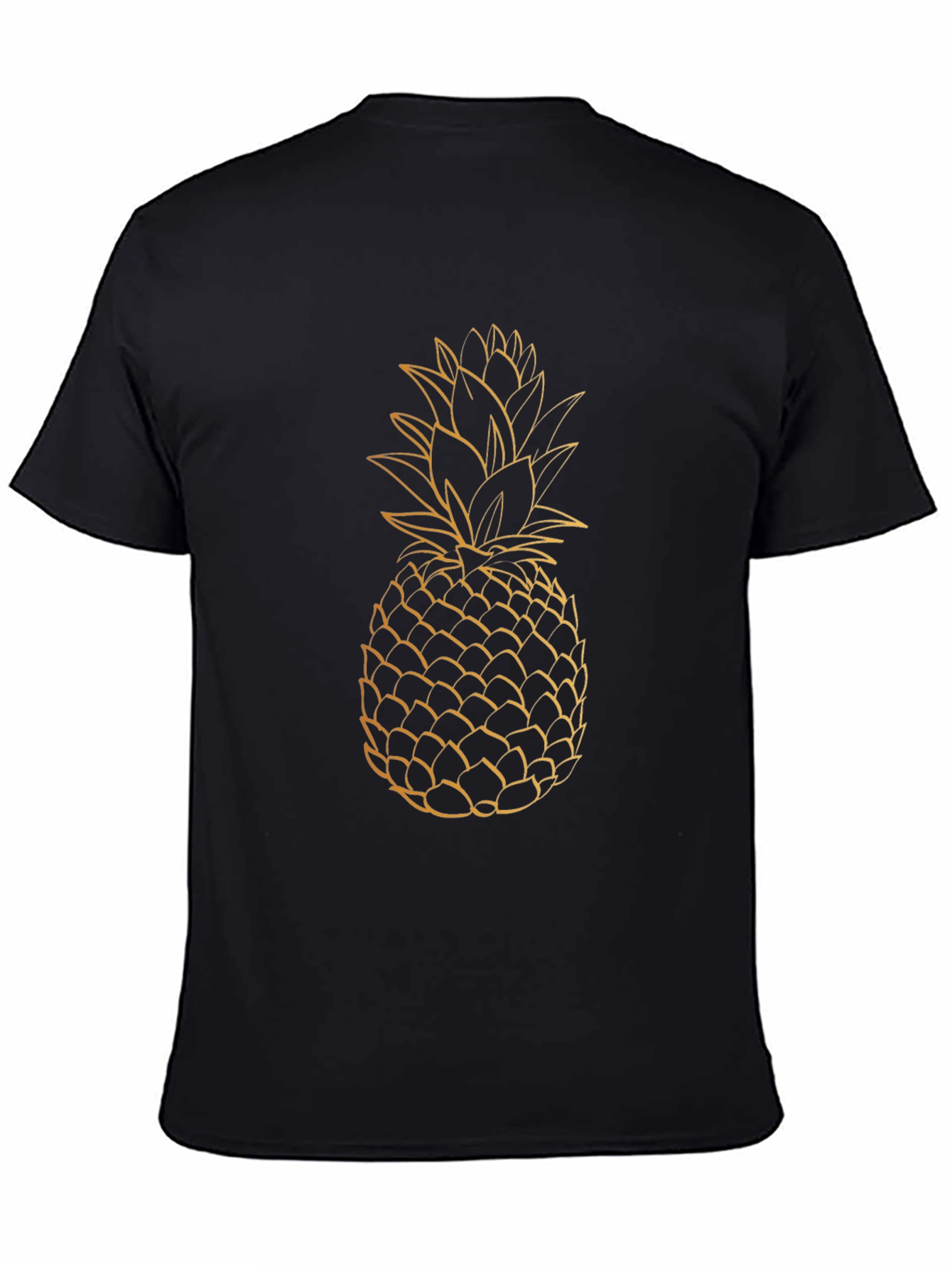Pineapple Graphic Tee - Black Casual T-Shirt