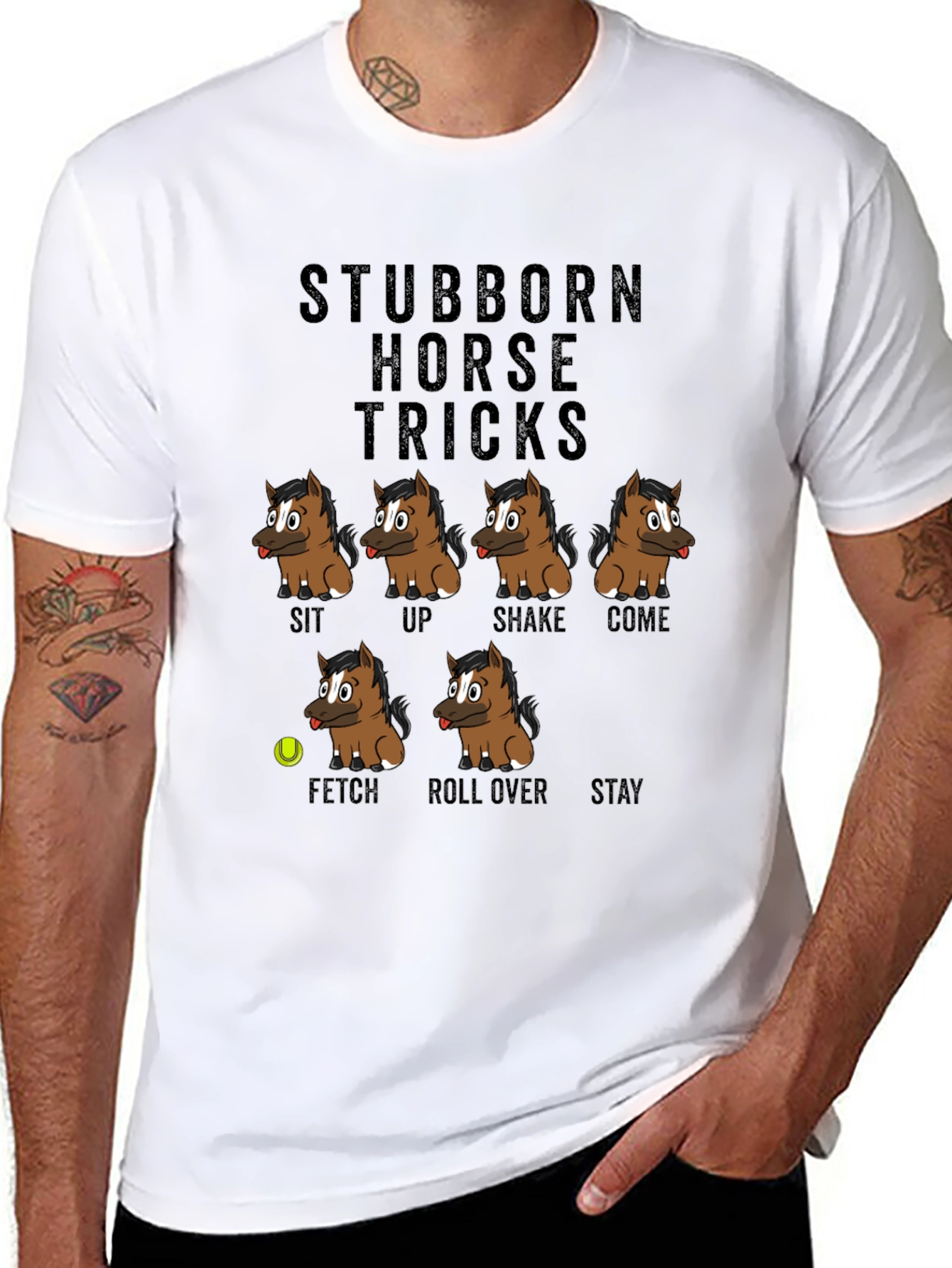 Stubborn Horse Tricks Graphic T-Shirt