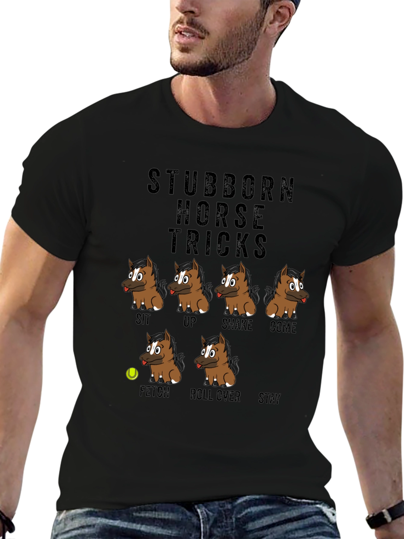 Stubborn Horse Tricks Graphic T-Shirt