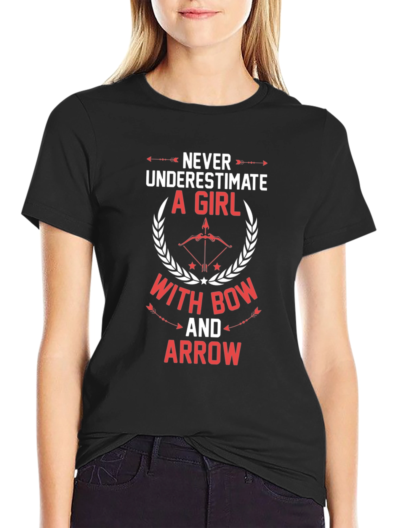 Never Underestimate Girl with Bow and Arrow T-Shirt