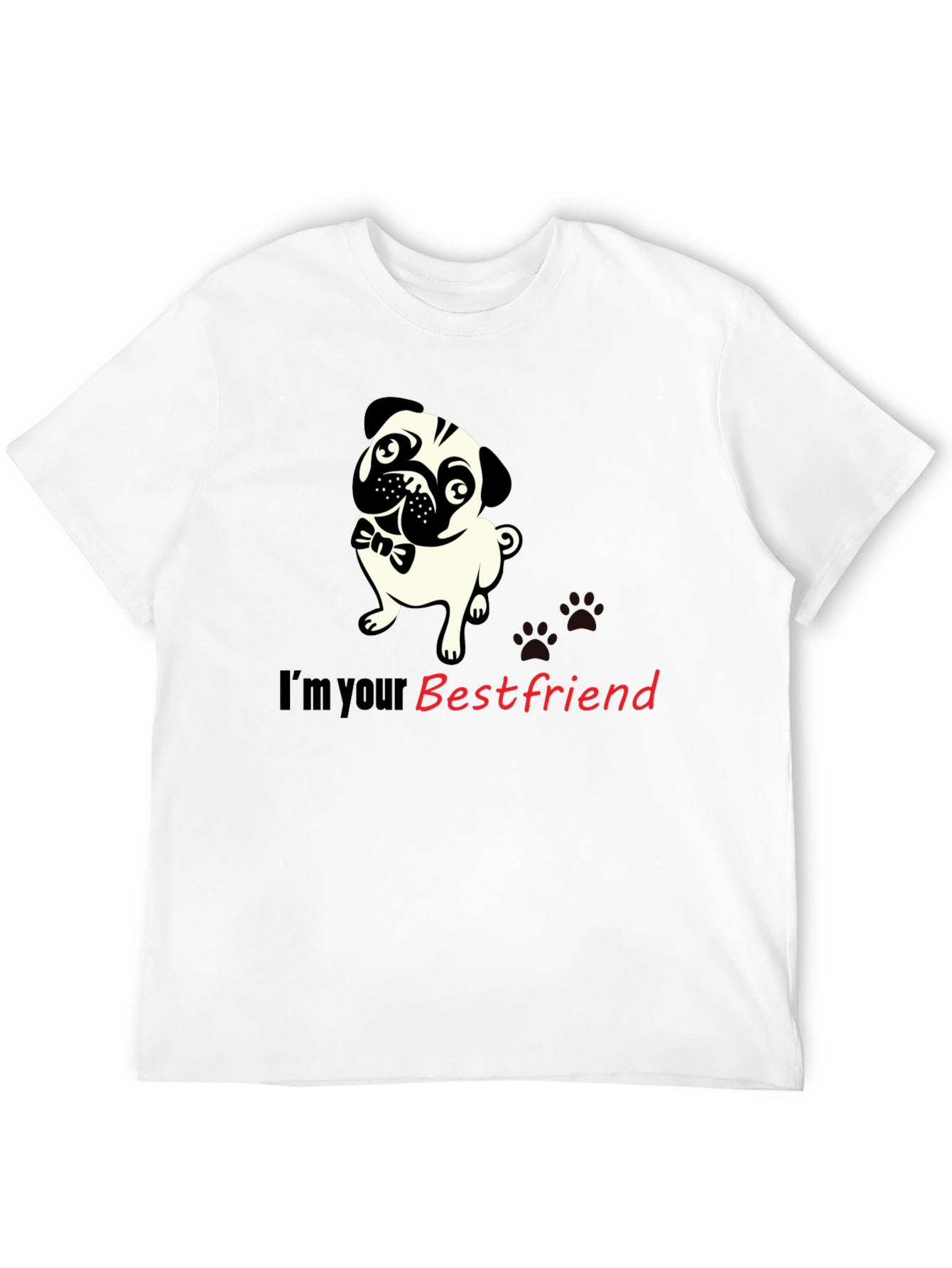 Pug Best Friend Black Graphic Tee