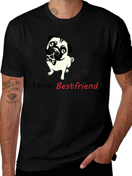 Pug Best Friend Black Graphic Tee