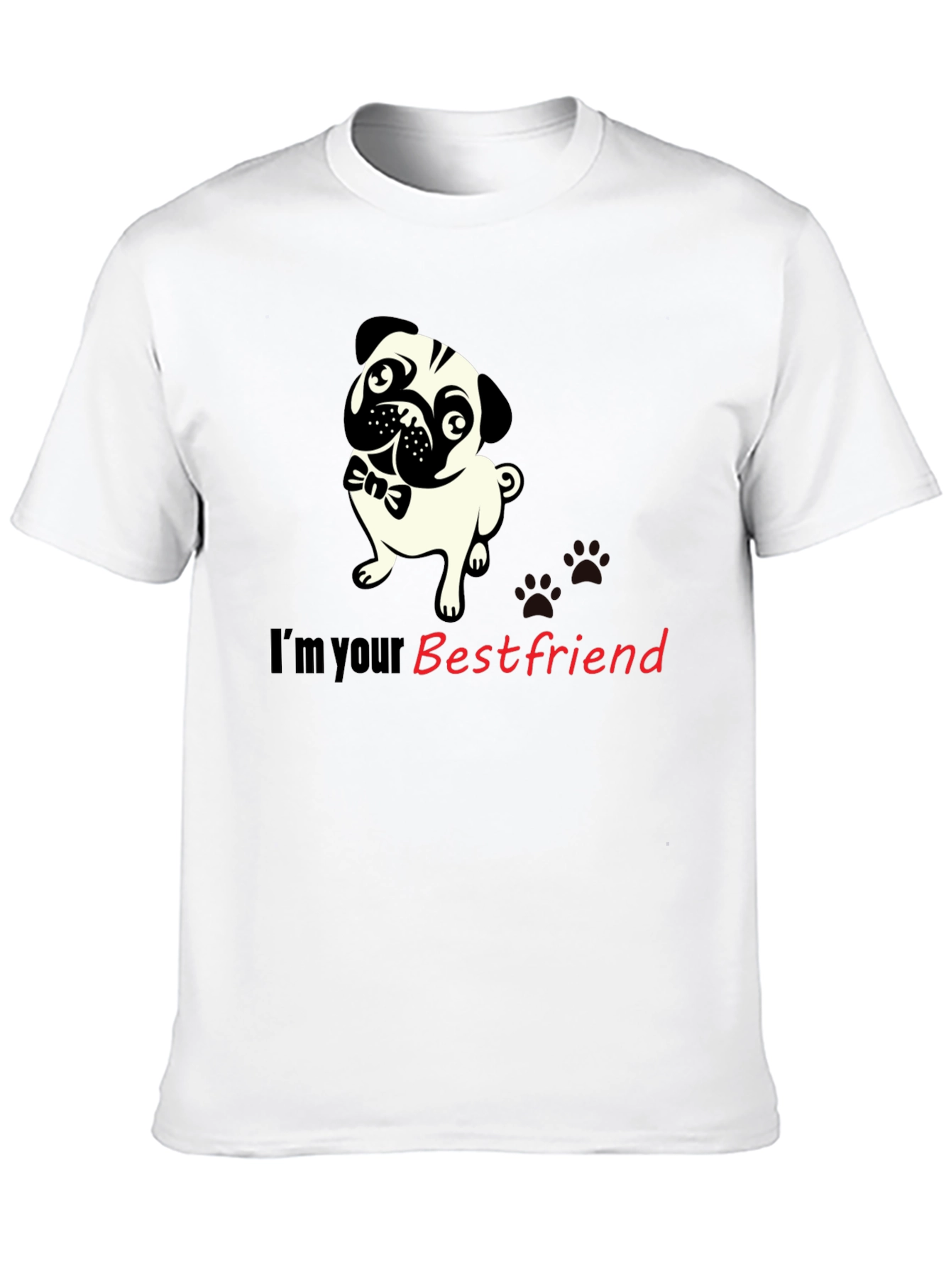 Pug Best Friend Black Graphic Tee