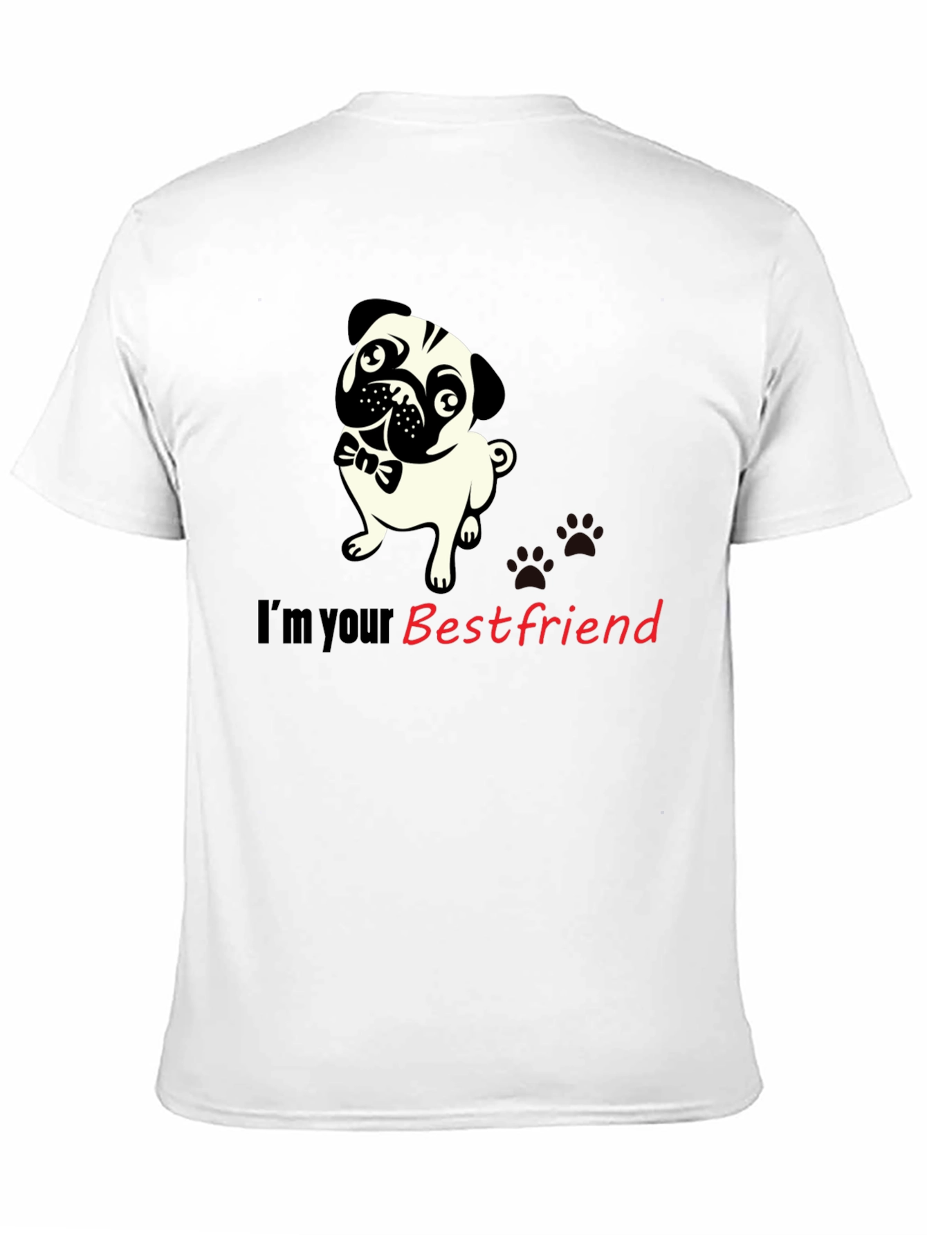Pug Best Friend Black Graphic Tee