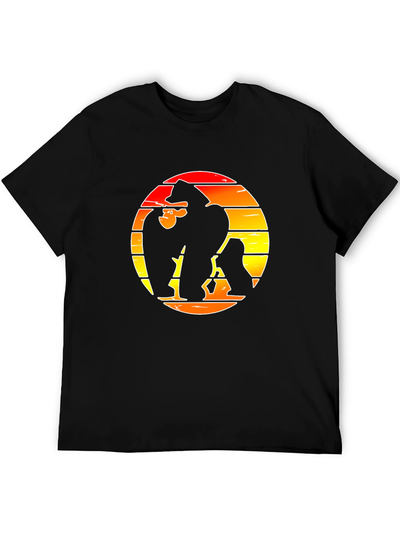 Retro Kong Graphic Tee - Black Cotton Shirt