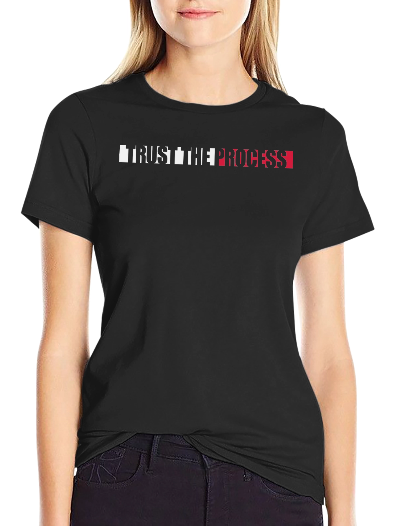 Trust the Process Graphic Tee - Black Cotton T-Shirt