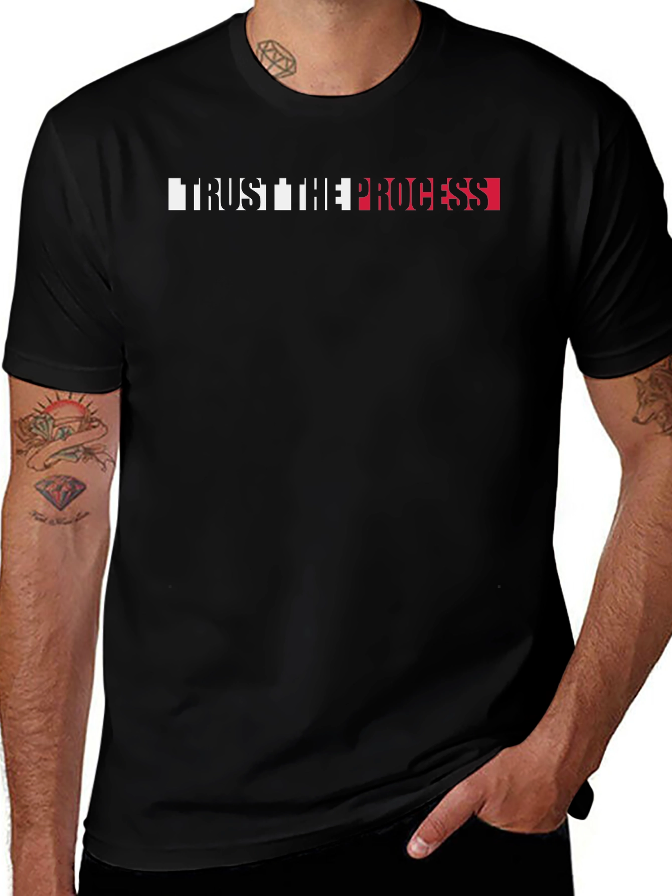 Trust the Process Graphic Tee - Black Cotton T-Shirt