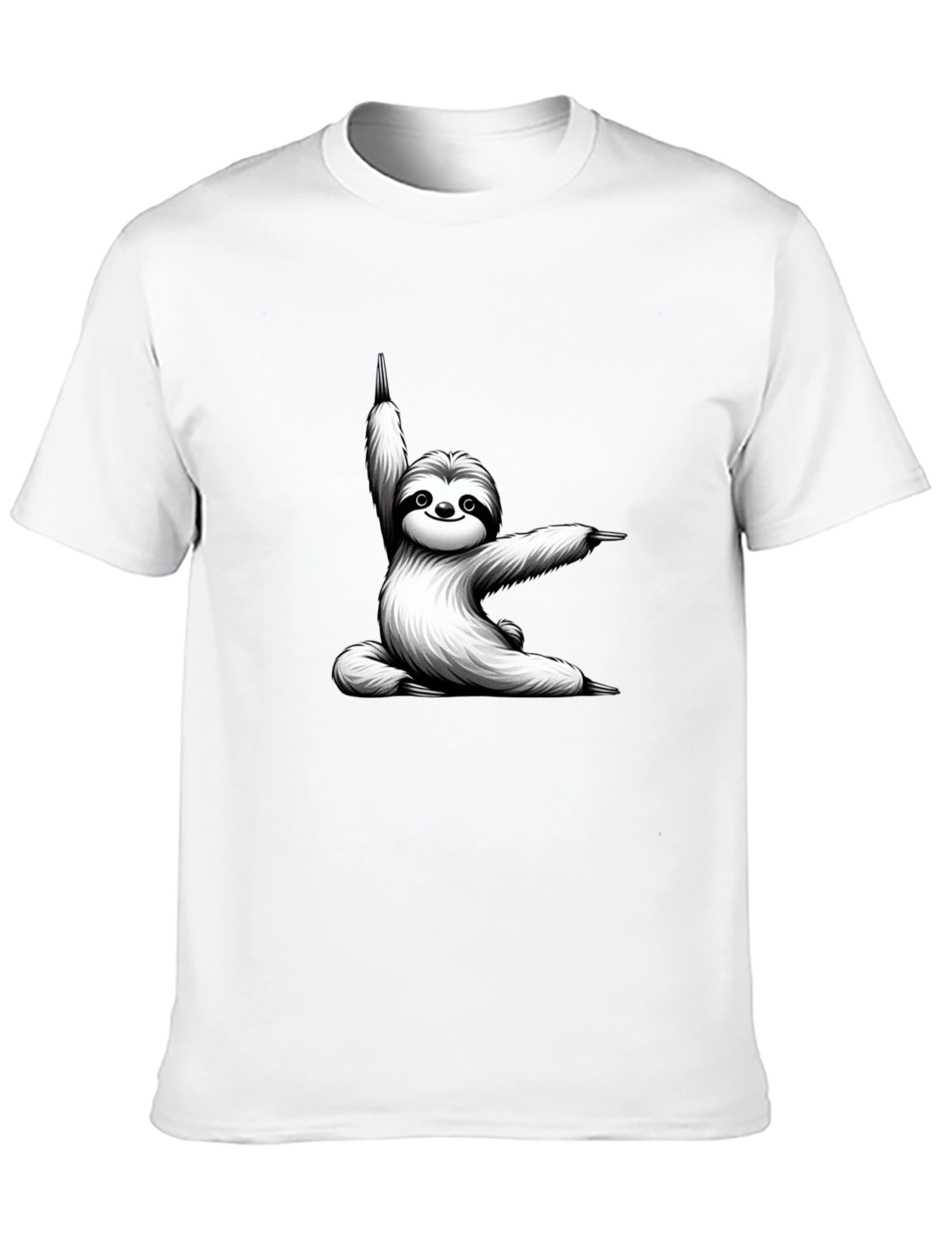 Yoga Sloth Graphic Tee - Black Cotton T-Shirt