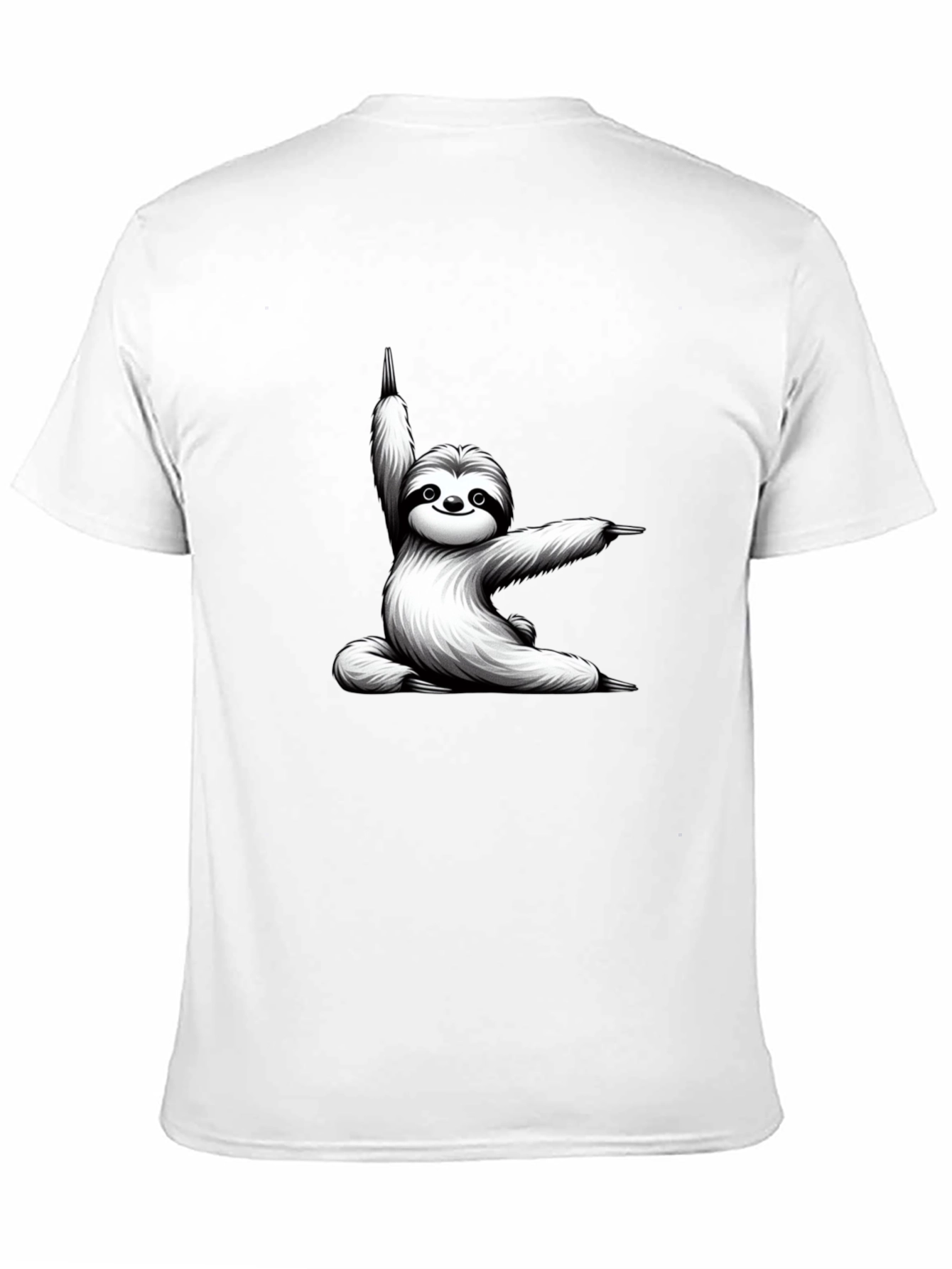 Yoga Sloth Graphic Tee - Black Cotton T-Shirt