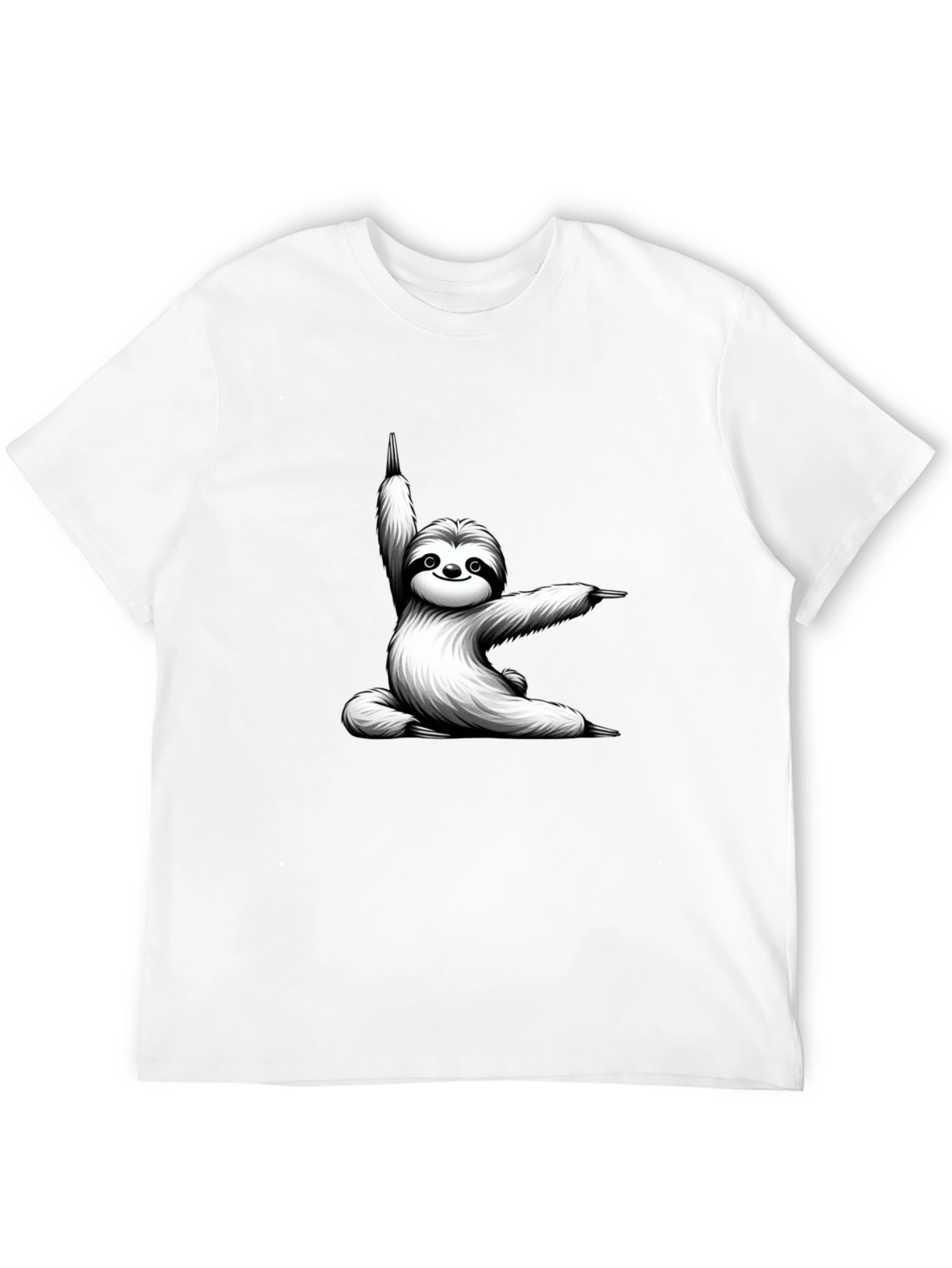 Yoga Sloth Graphic Tee - Black Cotton T-Shirt