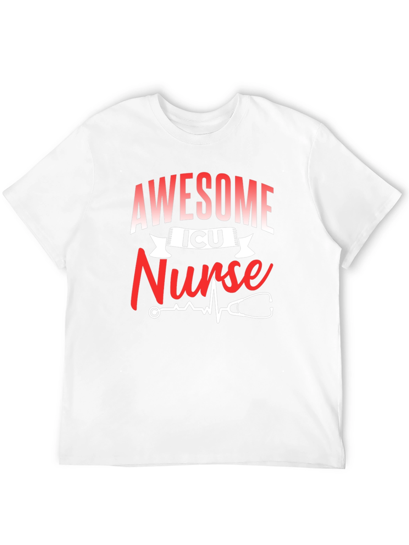 Awesome ICU Nurse Black Graphic T-Shirt