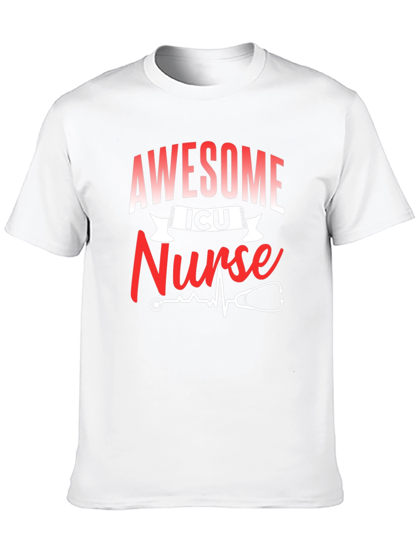 Awesome ICU Nurse Black Graphic T-Shirt