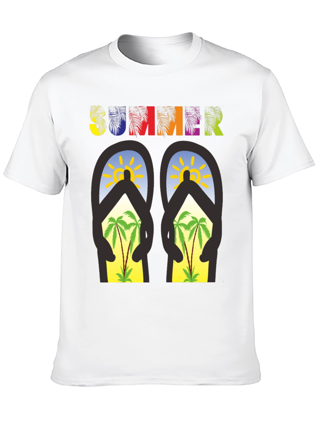 Summer Flip Flop T-Shirt - Palm Tree Beach Vibes