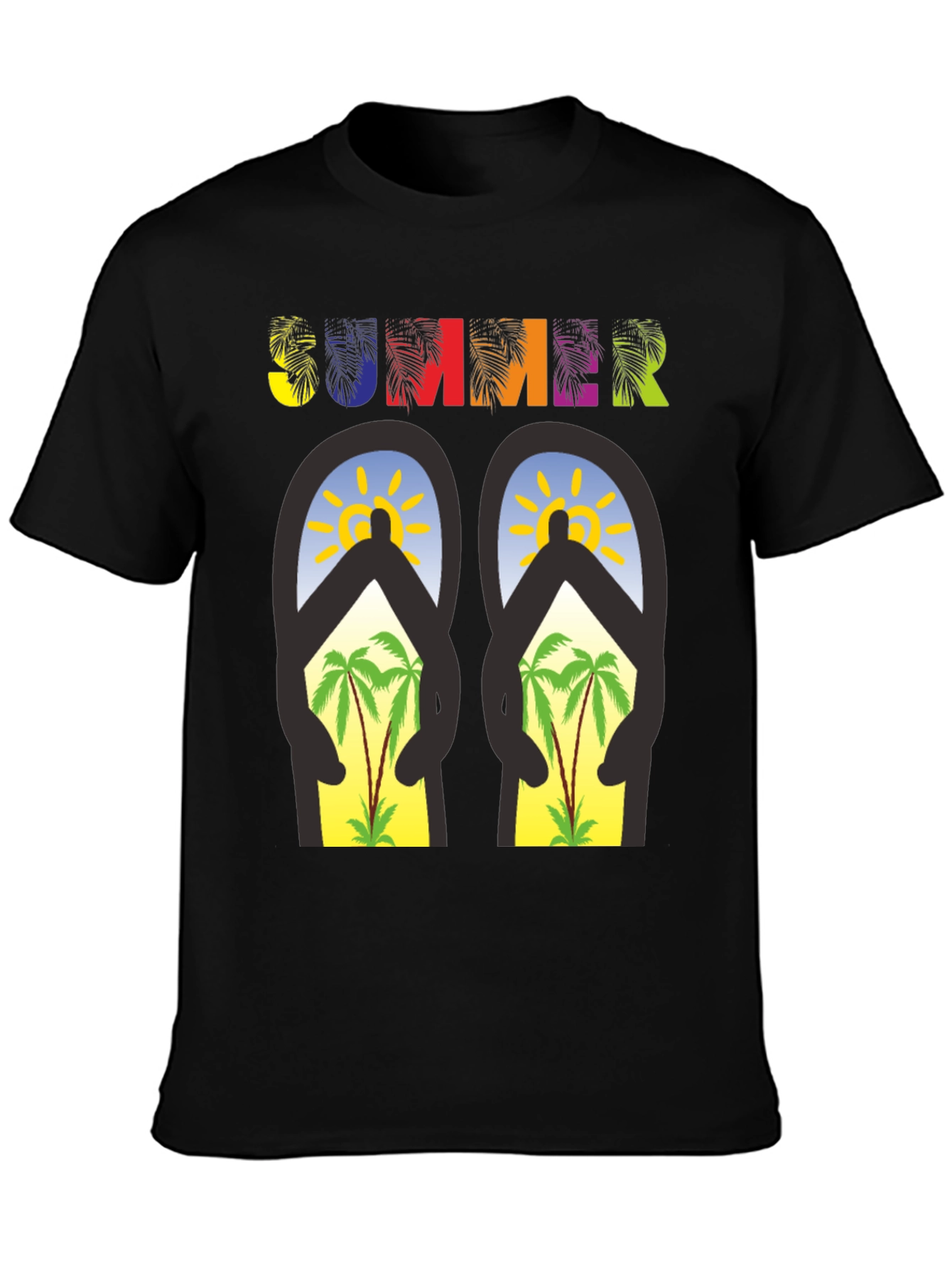 Summer Flip Flop T-Shirt - Palm Tree Beach Vibes