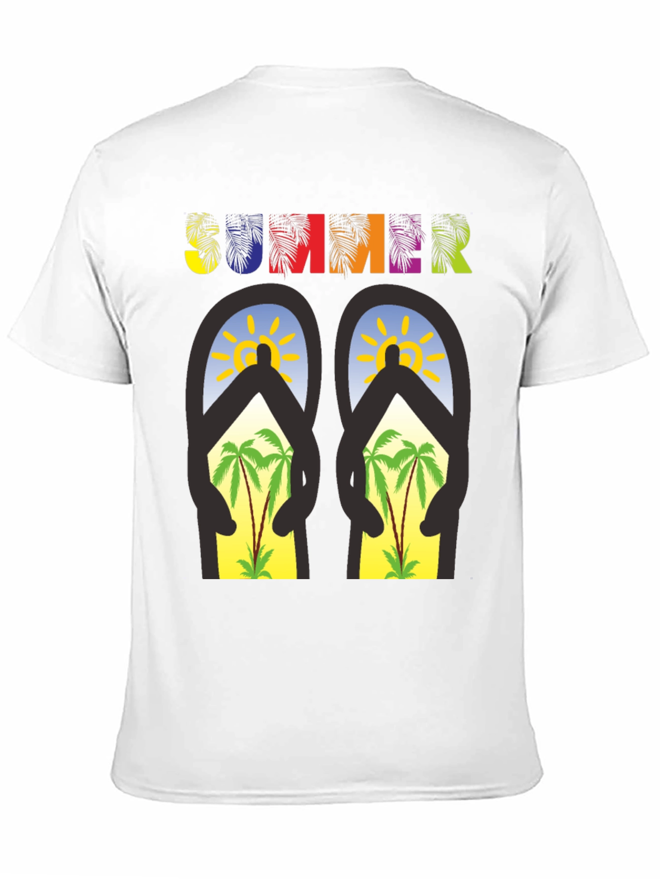 Summer Flip Flop T-Shirt - Palm Tree Beach Vibes