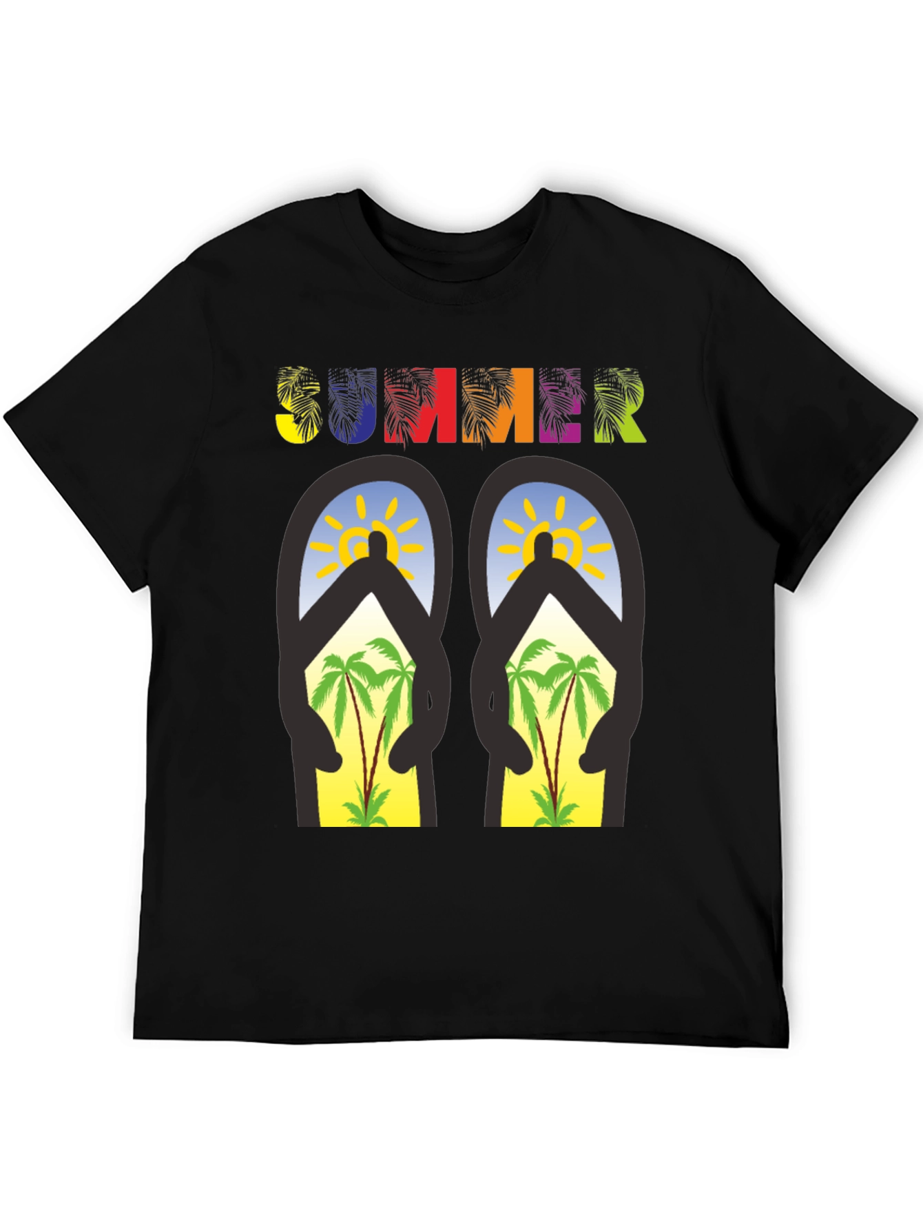 Summer Flip Flop T-Shirt - Palm Tree Beach Vibes