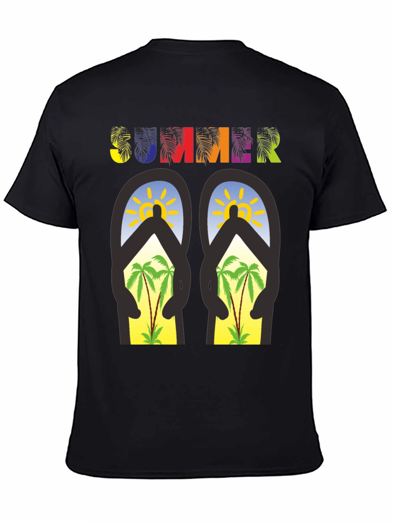 Summer Flip Flop T-Shirt - Palm Tree Beach Vibes