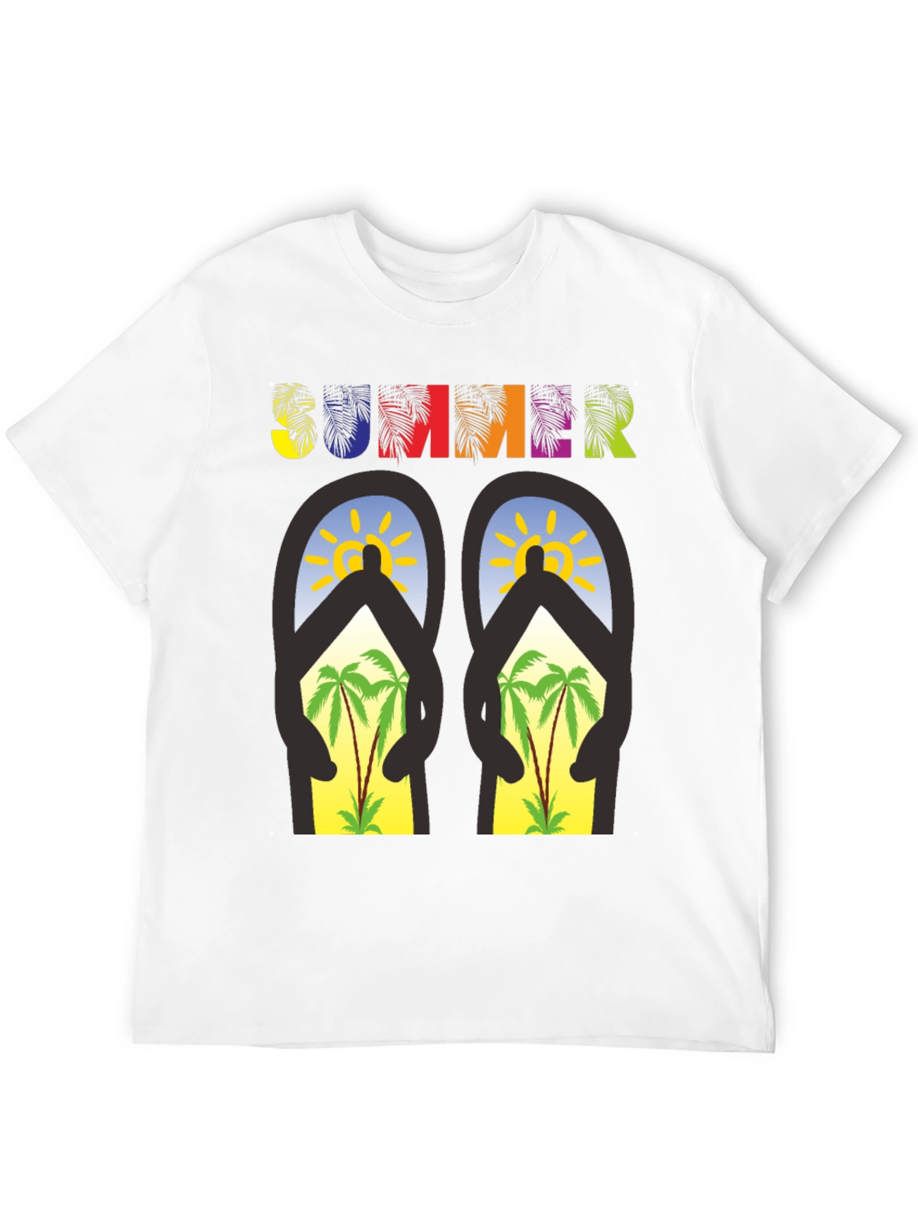 Summer Flip Flop T-Shirt - Palm Tree Beach Vibes