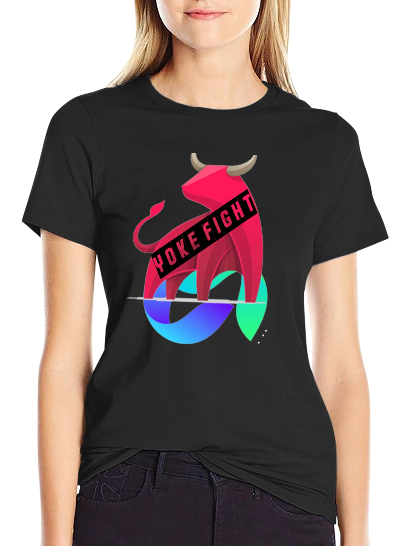 Yoke Fight Bull Graphic Tee - Stylish Mens T-Shirt