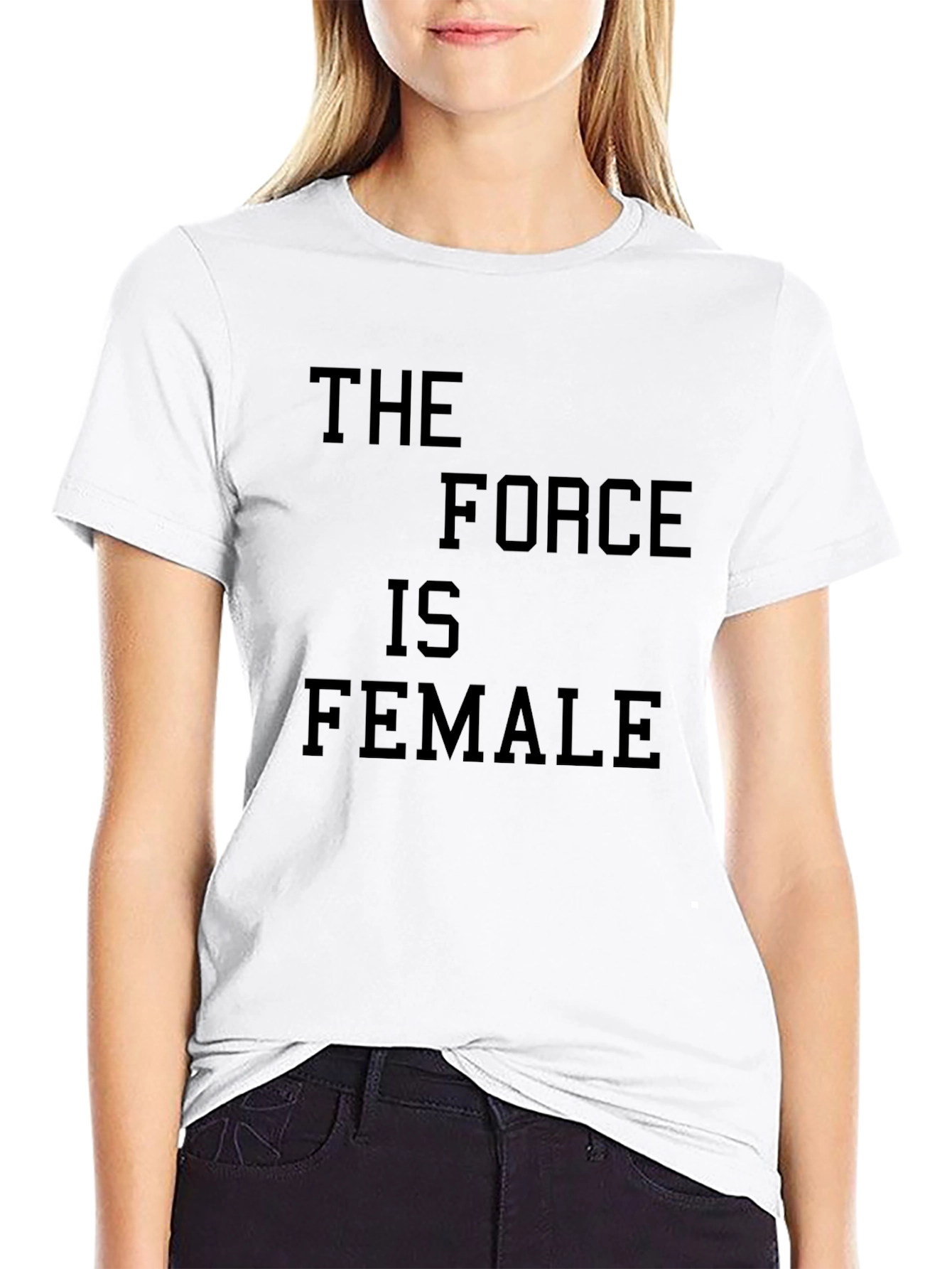 The Force is Female Graphic T-Shirt - Black