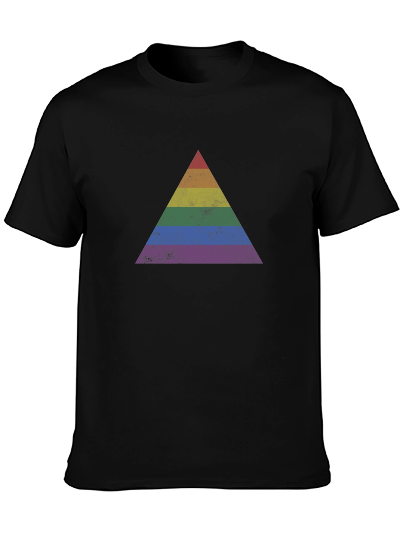 Rainbow Pride Triangle Graphic Black T-Shirt