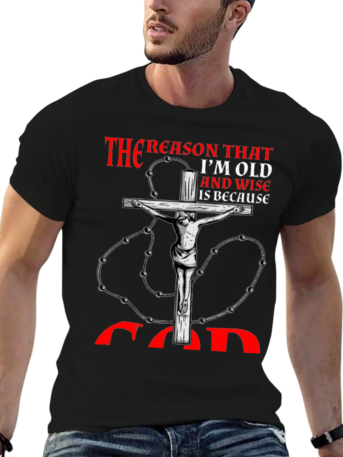 Reason Im Old and Wise Black T-Shirt