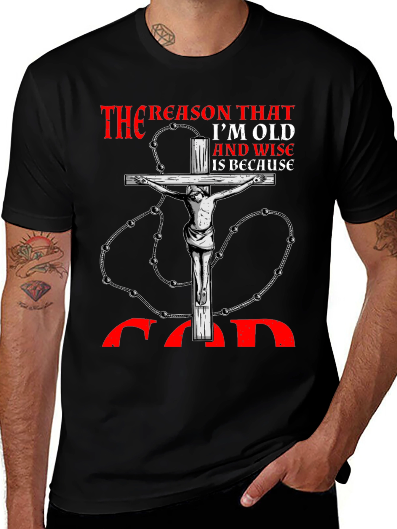 Reason Im Old and Wise Black T-Shirt