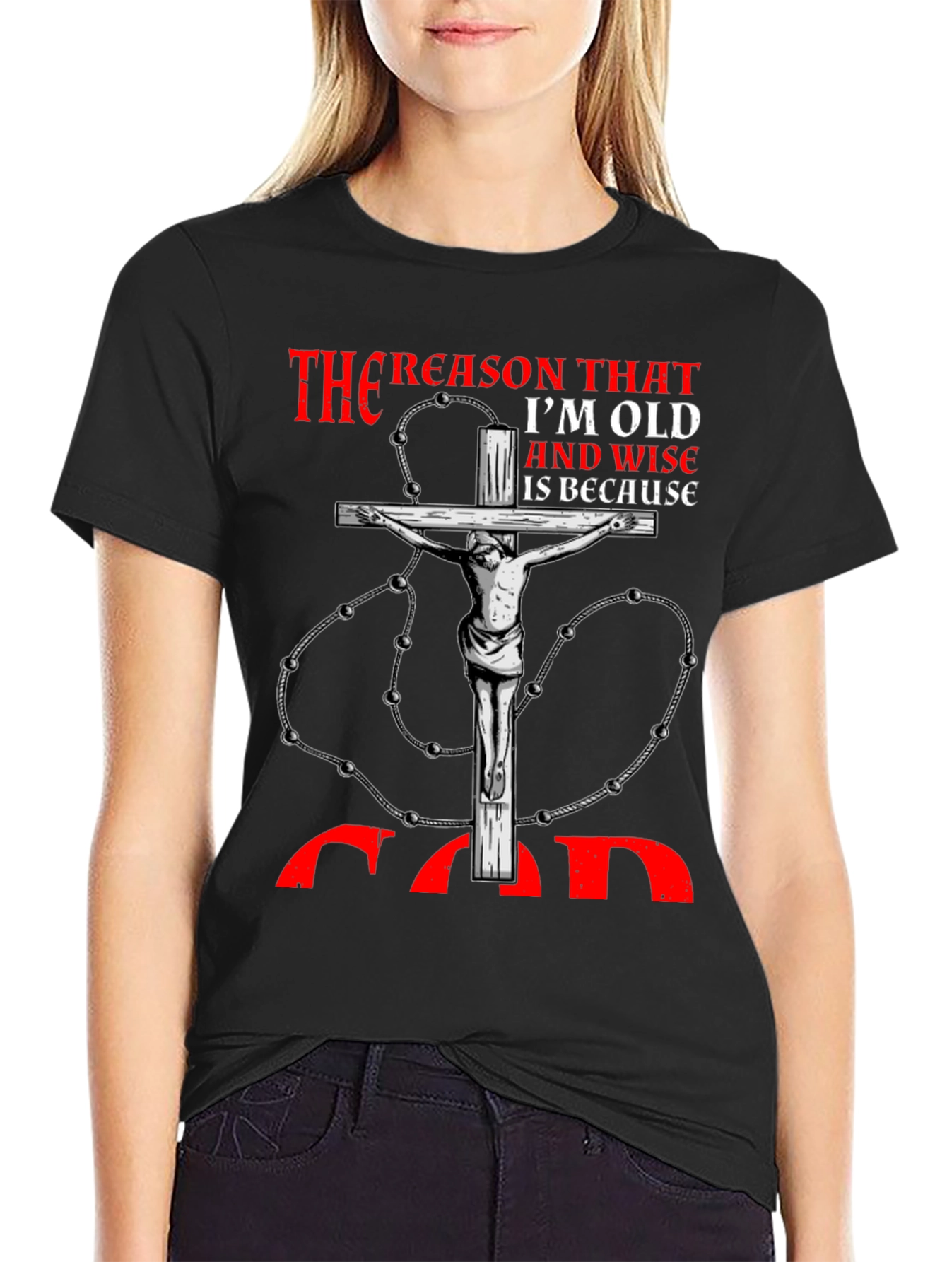 Reason Im Old and Wise Black T-Shirt