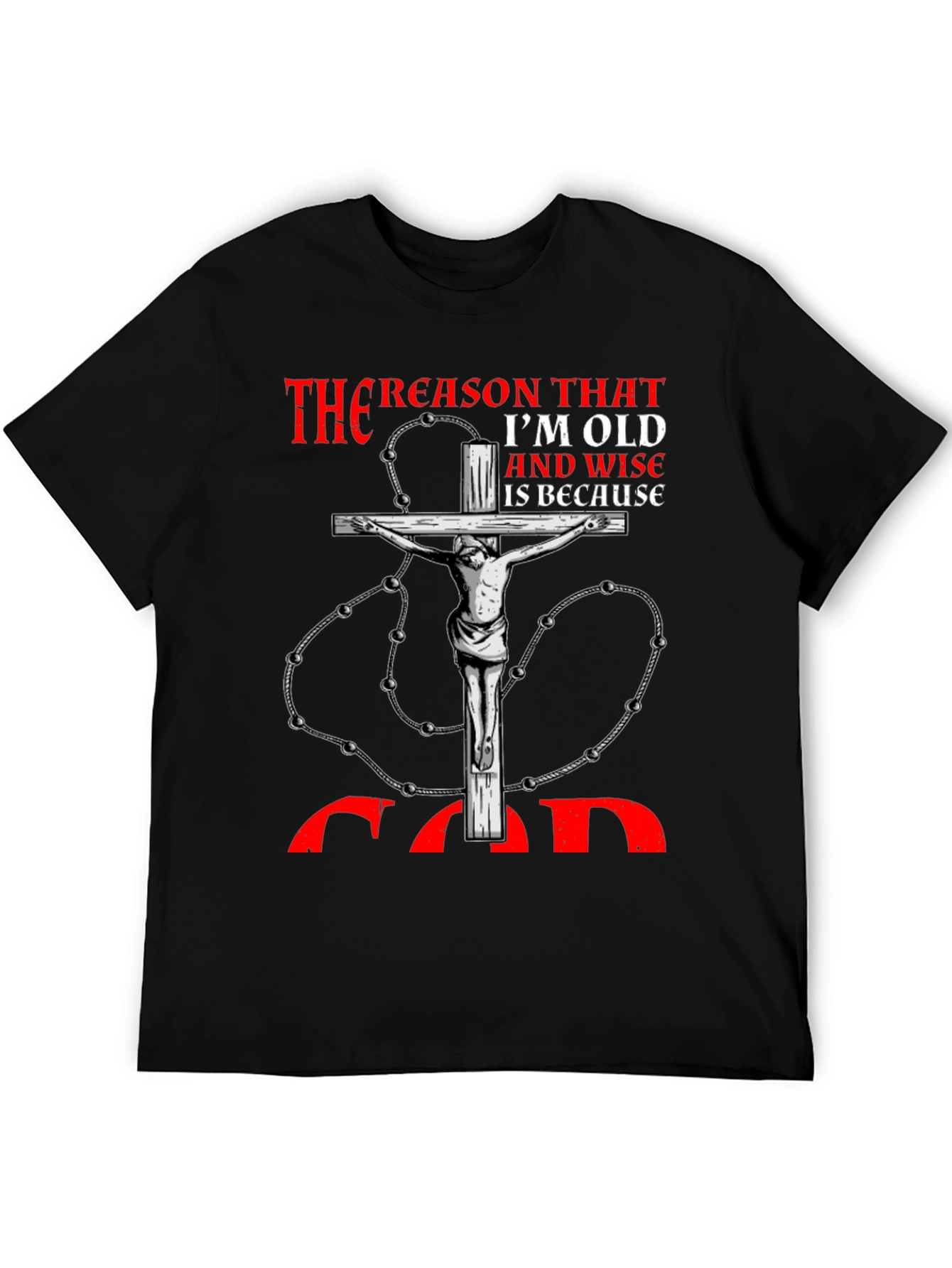 Reason Im Old and Wise Black T-Shirt