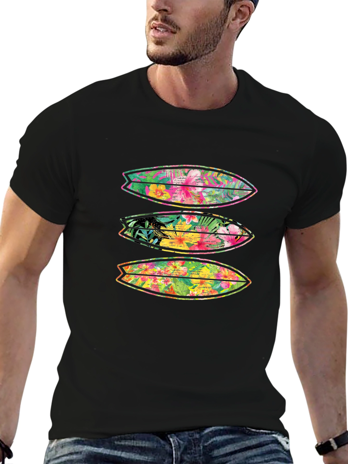 Tropical Surfboard Print Tee