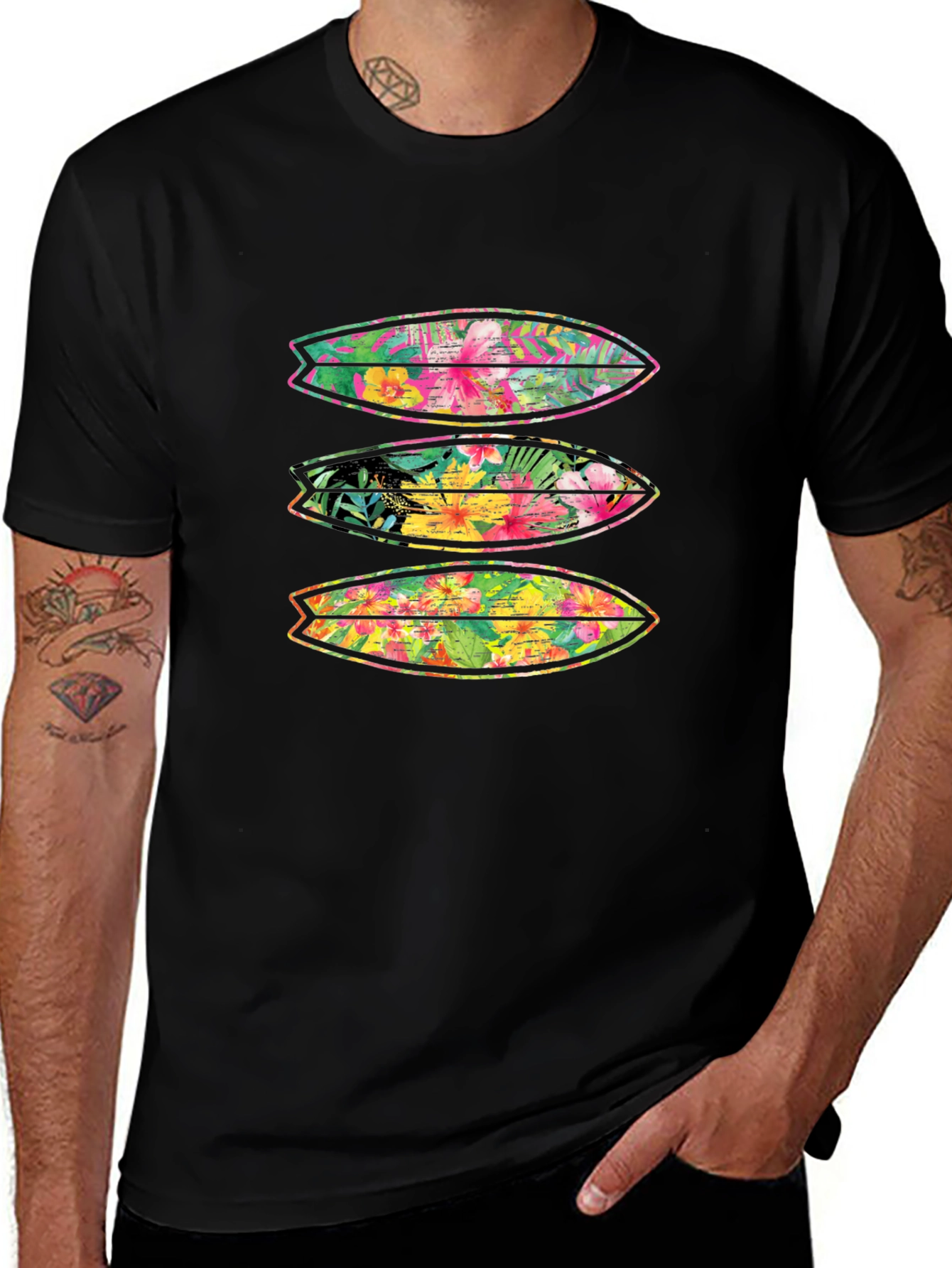 Tropical Surfboard Print Tee