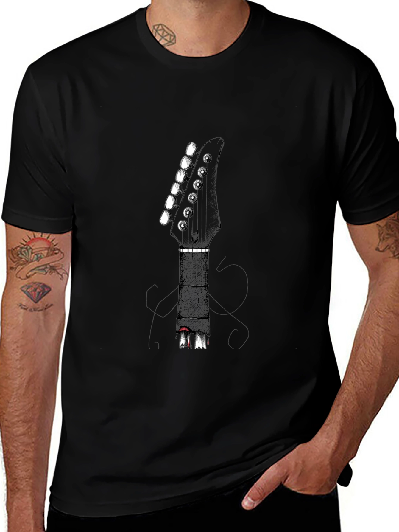 Guitar Headstock T-Shirt - Rock Music Tee
