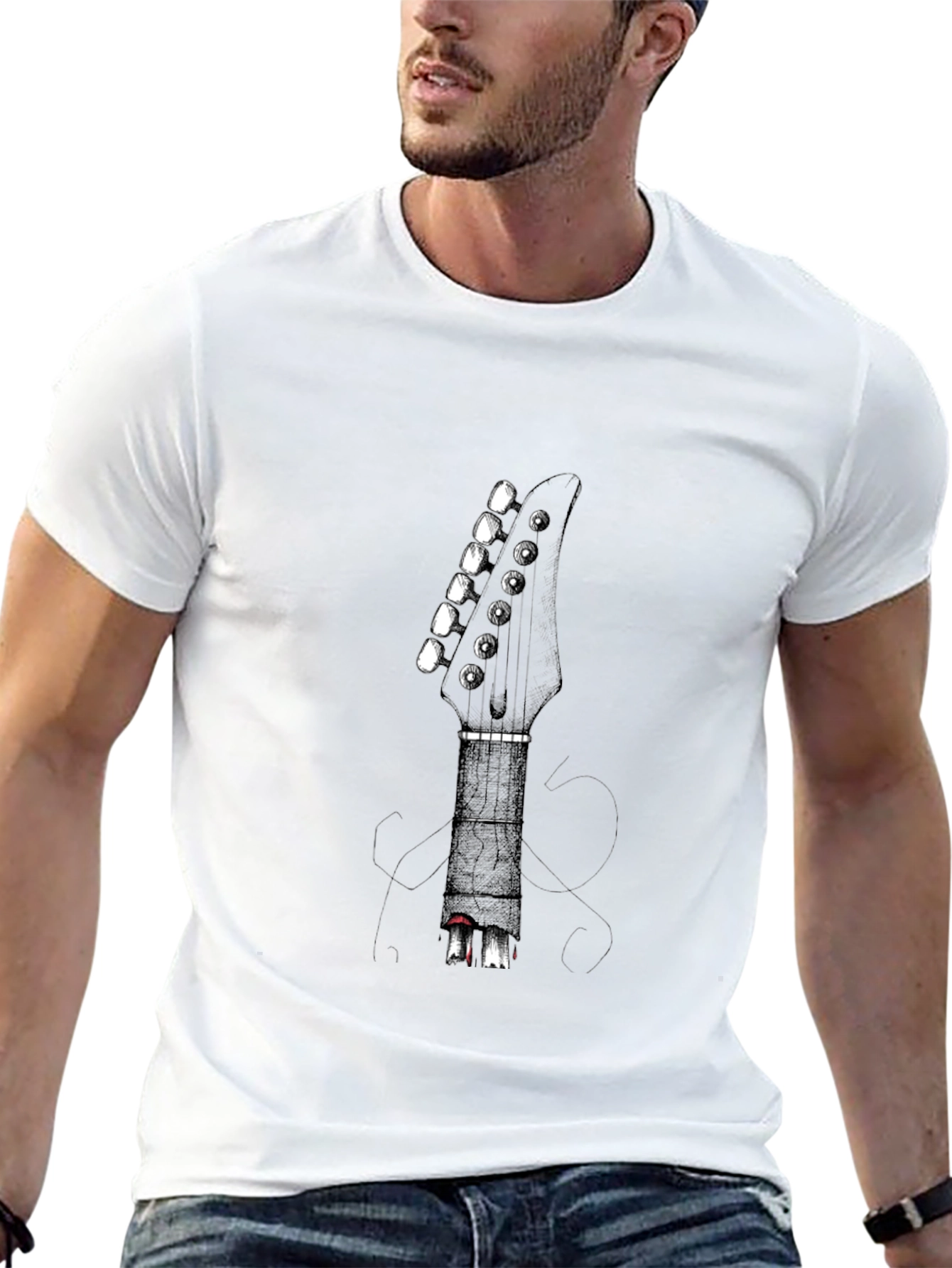 Guitar Headstock T-Shirt - Rock Music Tee