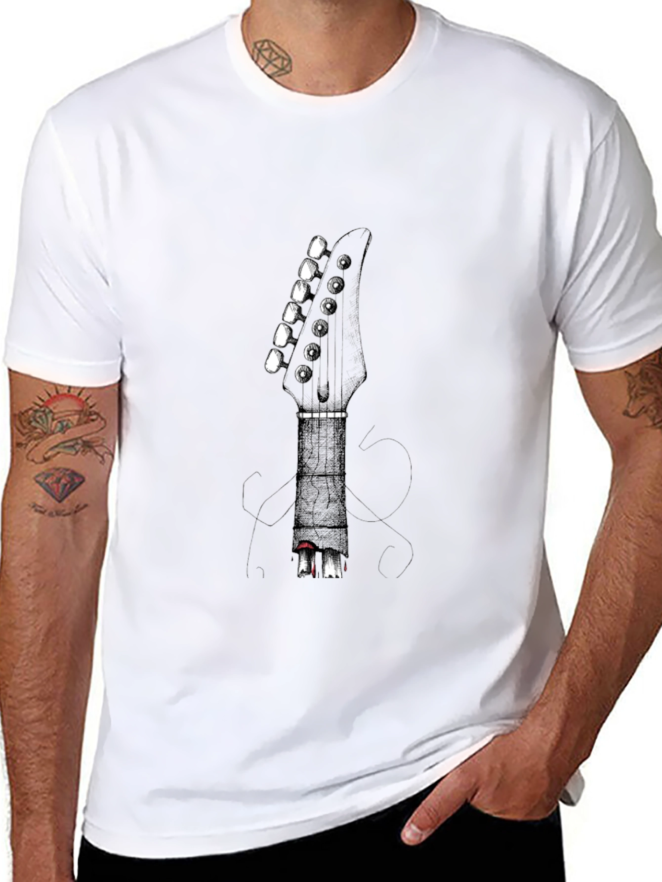 Guitar Headstock T-Shirt - Rock Music Tee