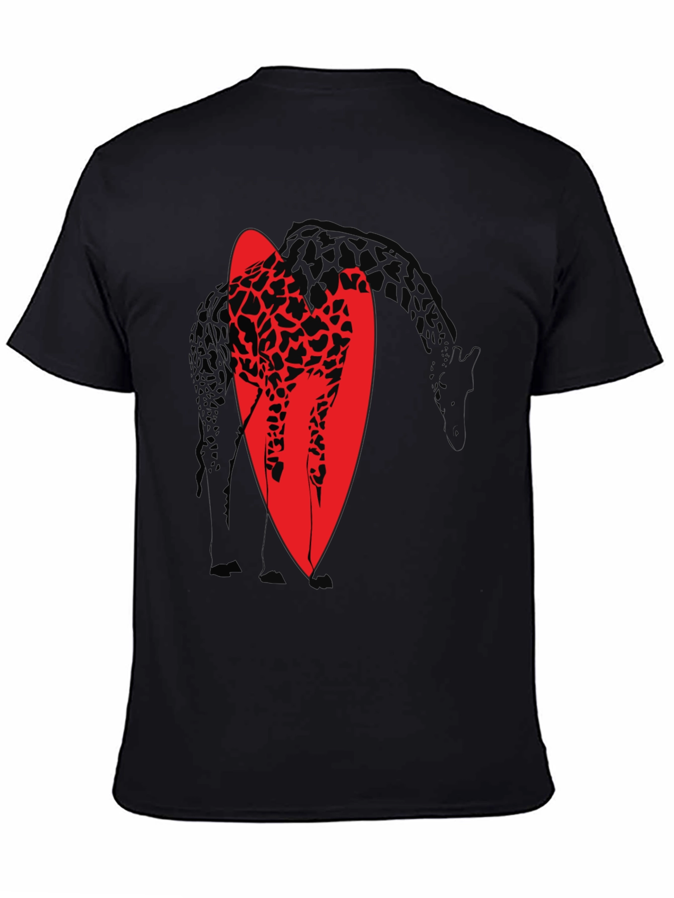 Giraffe Silhouette Graphic T-Shirt - Black